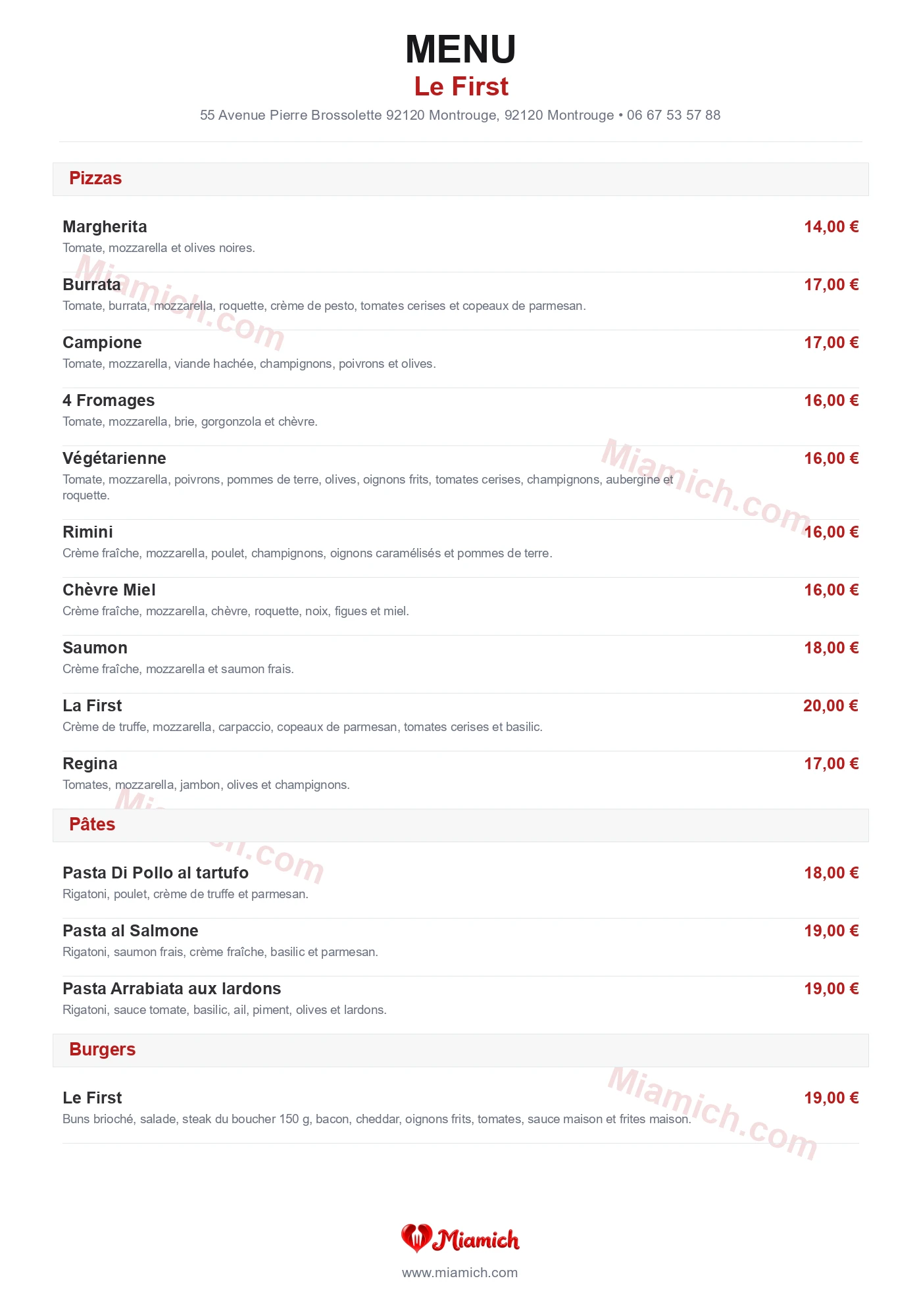 Le First, 92120, Montrouge, restaurant-halal, Français, departement 92, menu, photo, page 2