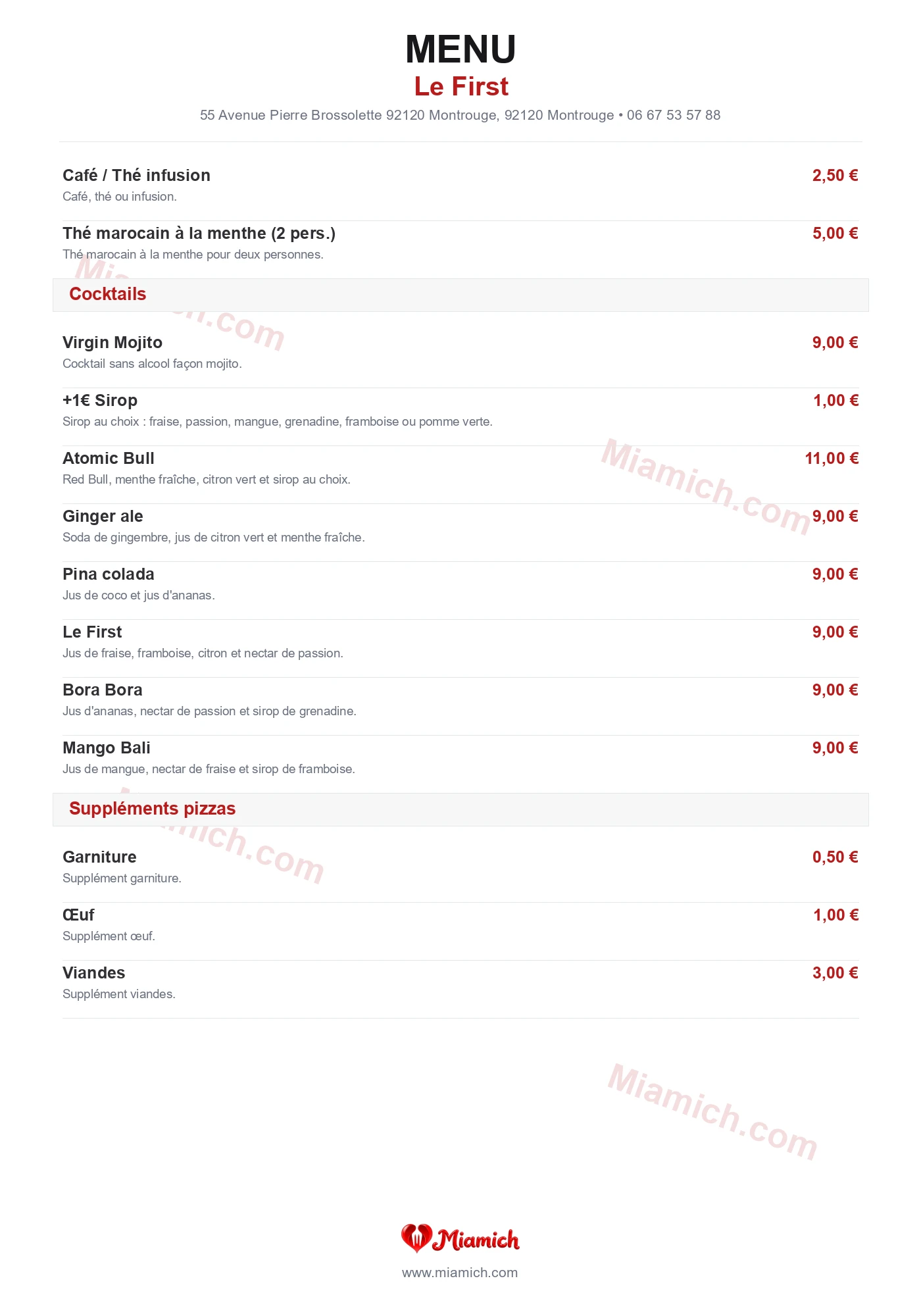 Le First, 92120, Montrouge, restaurant-halal, Français, departement 92, menu, photo, page 5