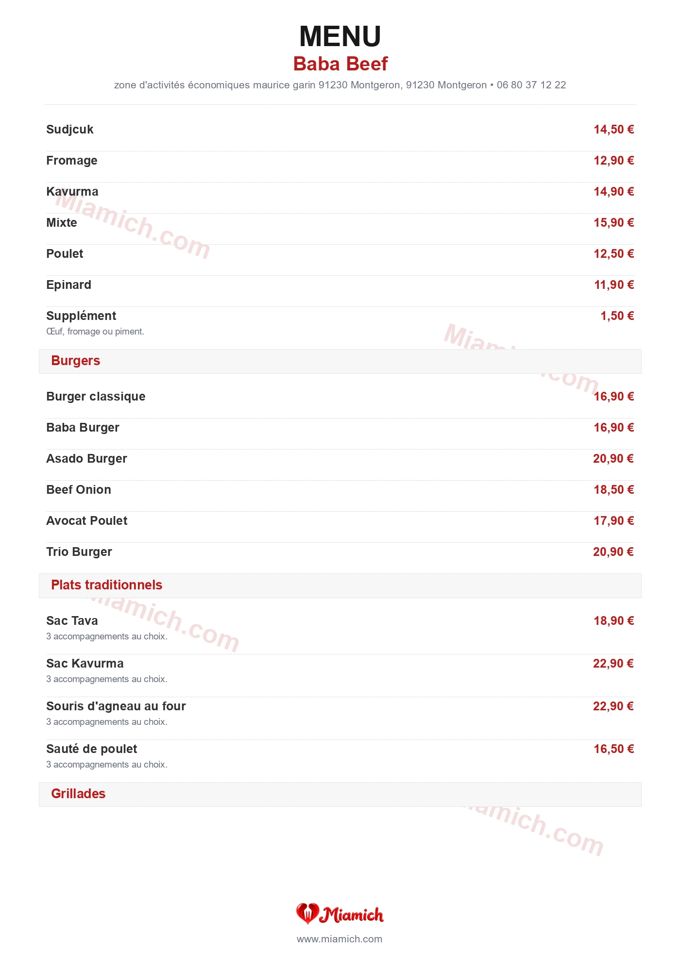 Baba Beef, 91230, Montgeron, restaurant-halal, Turc, Grill / BBQ, departement 91, menu, photo, page 2