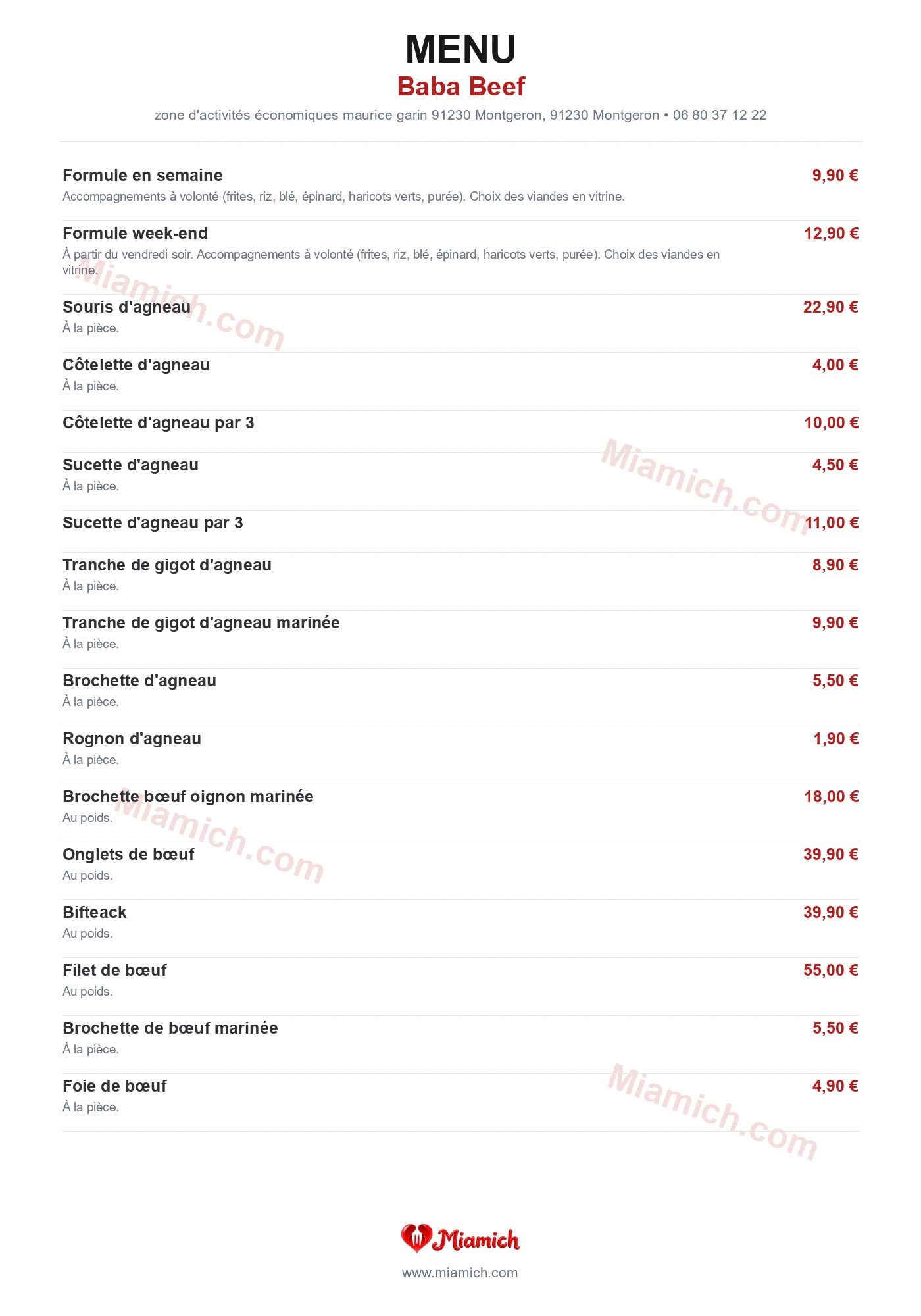 Baba Beef, 91230, Montgeron, restaurant-halal, Turc, Grill / BBQ, departement 91, menu, photo, page 3