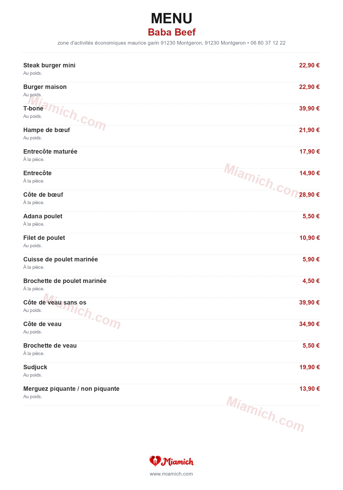 Baba Beef, 91230, Montgeron, restaurant-halal, Turc, Grill / BBQ, departement 91, menu, photo, page 4