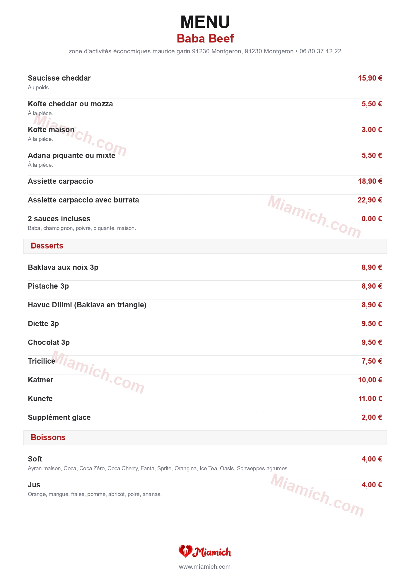 Baba Beef, 91230, Montgeron, restaurant-halal, Turc, Grill / BBQ, departement 91, menu, photo, page 5