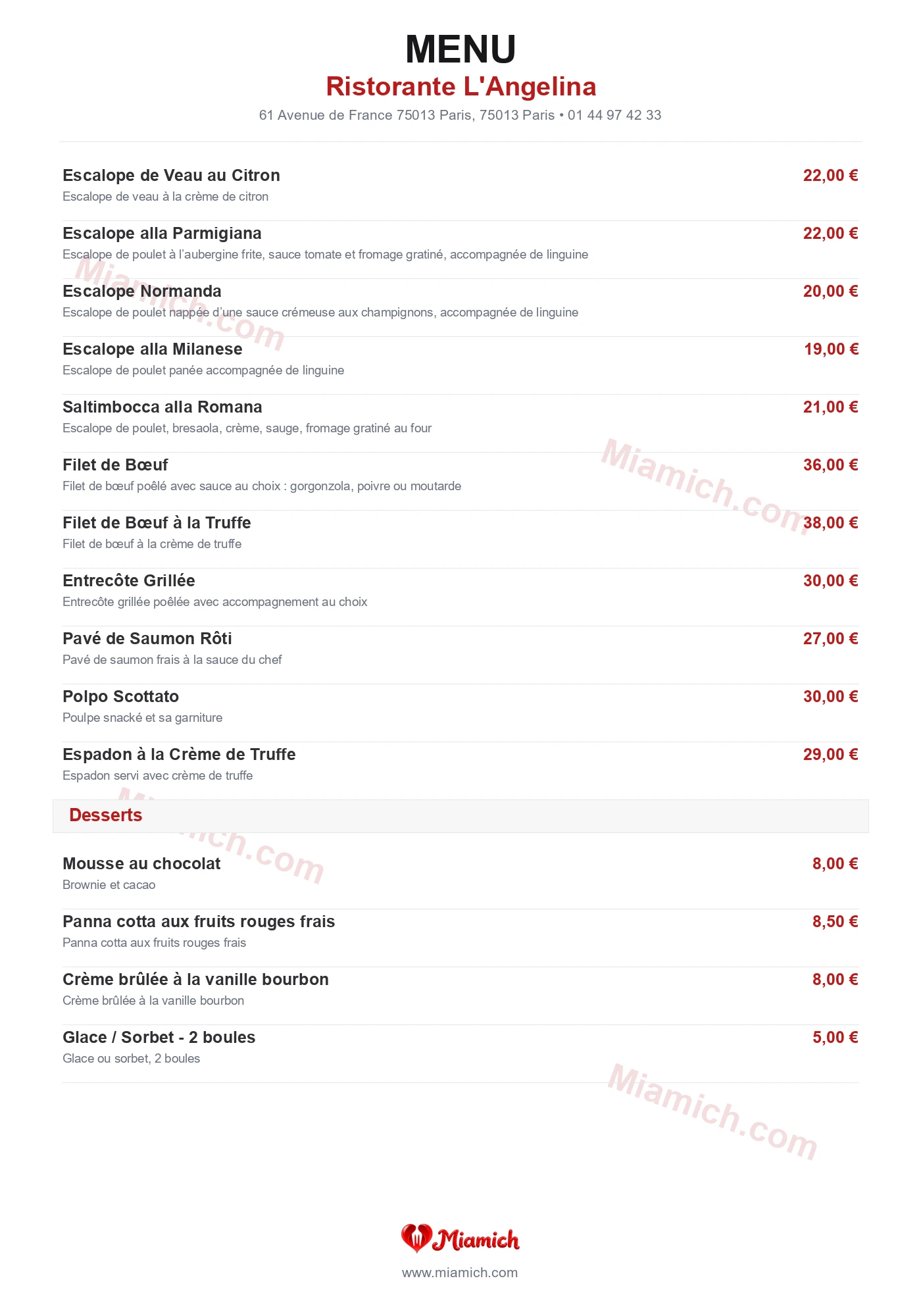 Ristorante L'Angelina, 75013, Paris, restaurant-halal, Italien, Pizza, departement 75, menu, photo, page 5