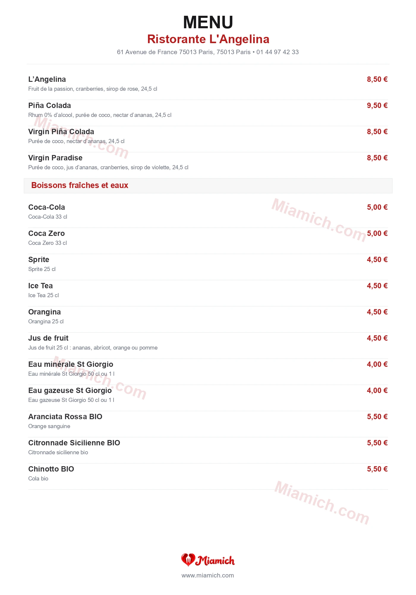 Ristorante L'Angelina, 75013, Paris, restaurant-halal, Italien, Pizza, departement 75, menu, photo, page 7