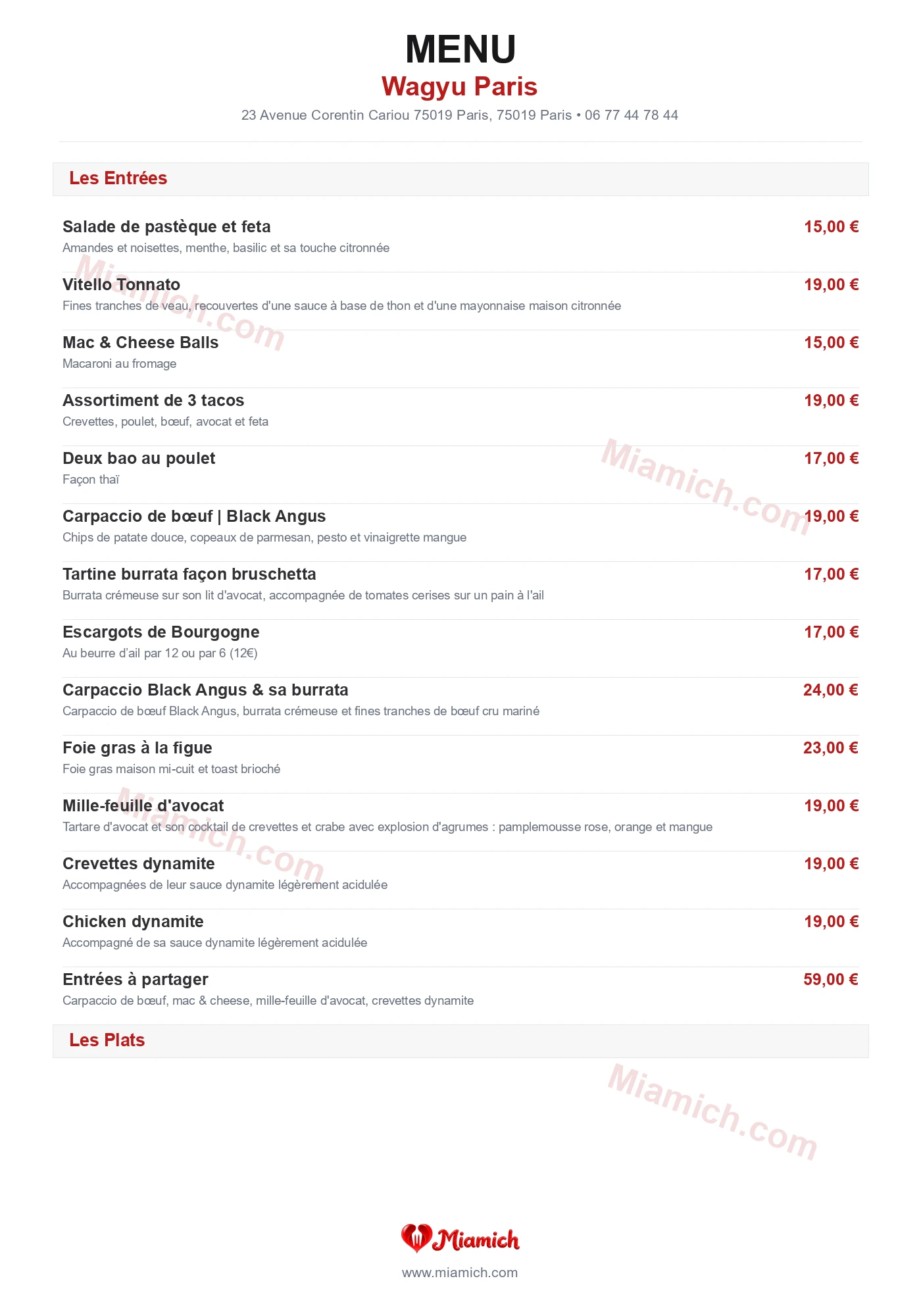 Wagyu Paris, 75019, Paris, restaurant-halal, Grill / BBQ, departement 75, menu, photo, page 1