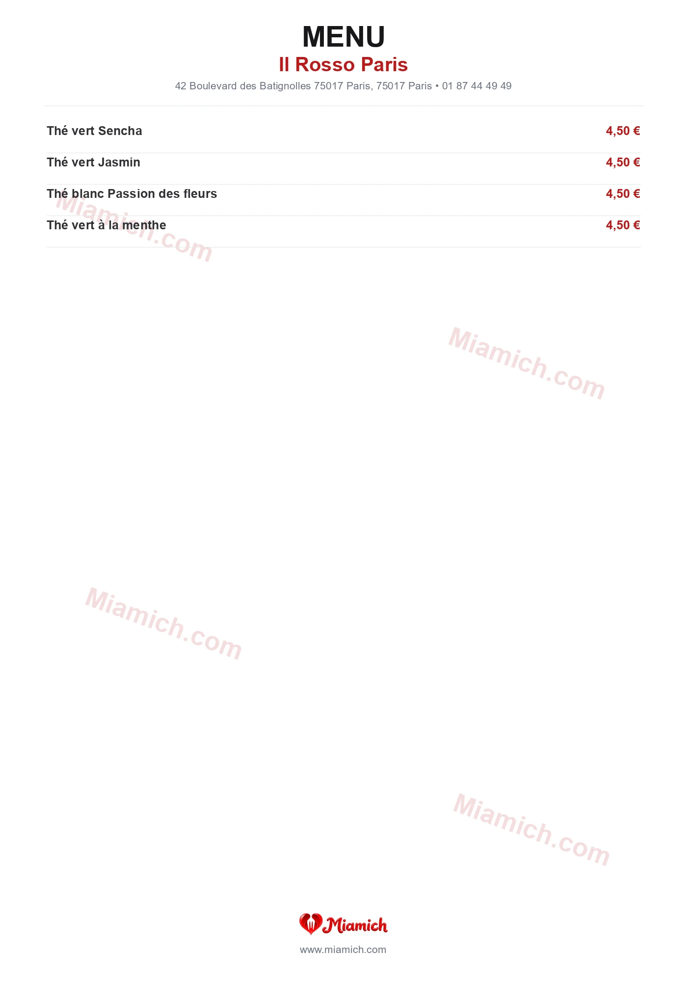Il Rosso Paris, 75017, Paris, restaurant-halal, Italien, departement 75, menu, photo, page 4