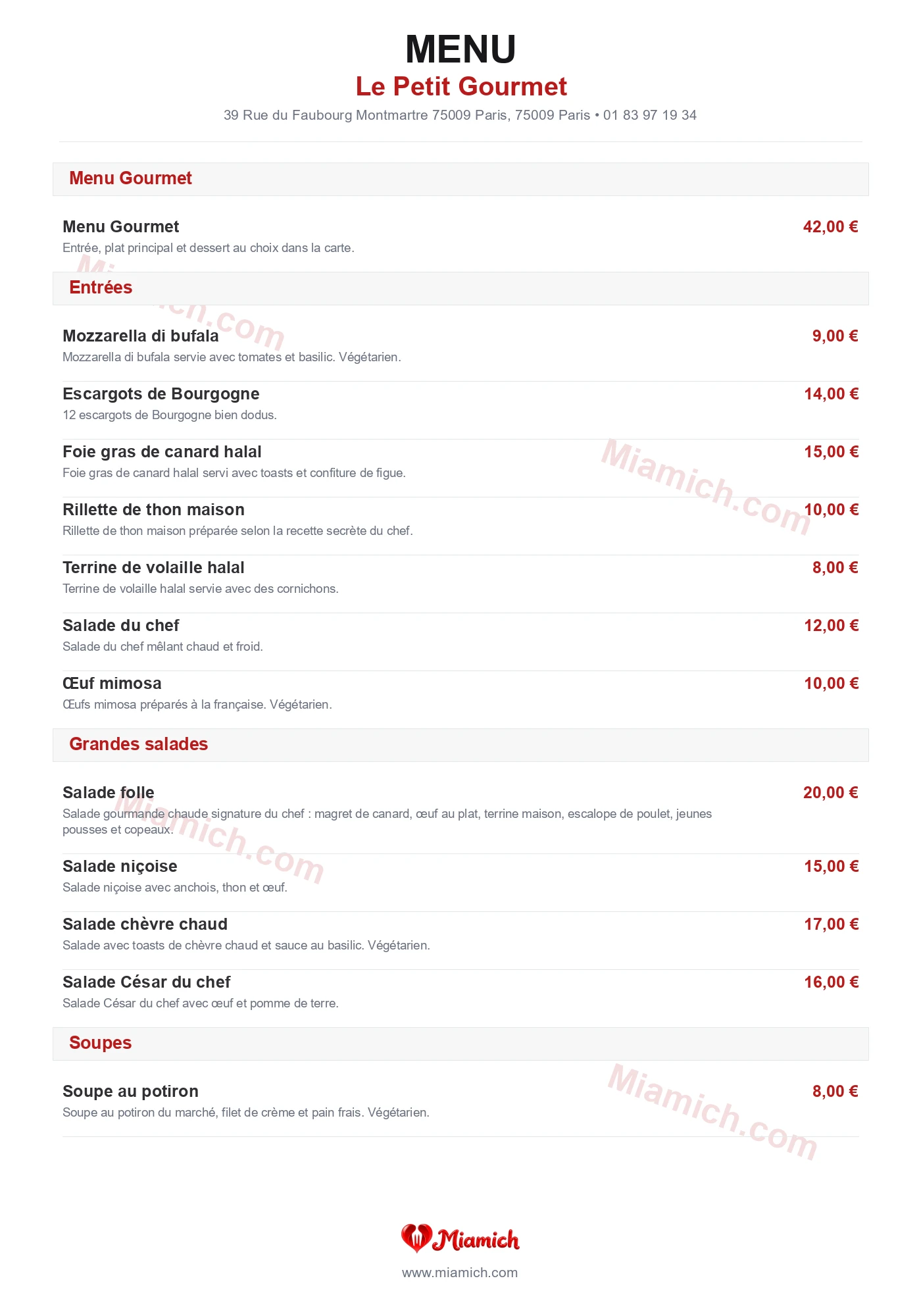 Le Petit Gourmet, 75009, Paris, restaurant-halal, Français, Desserts, departement 75, menu, photo, page 1