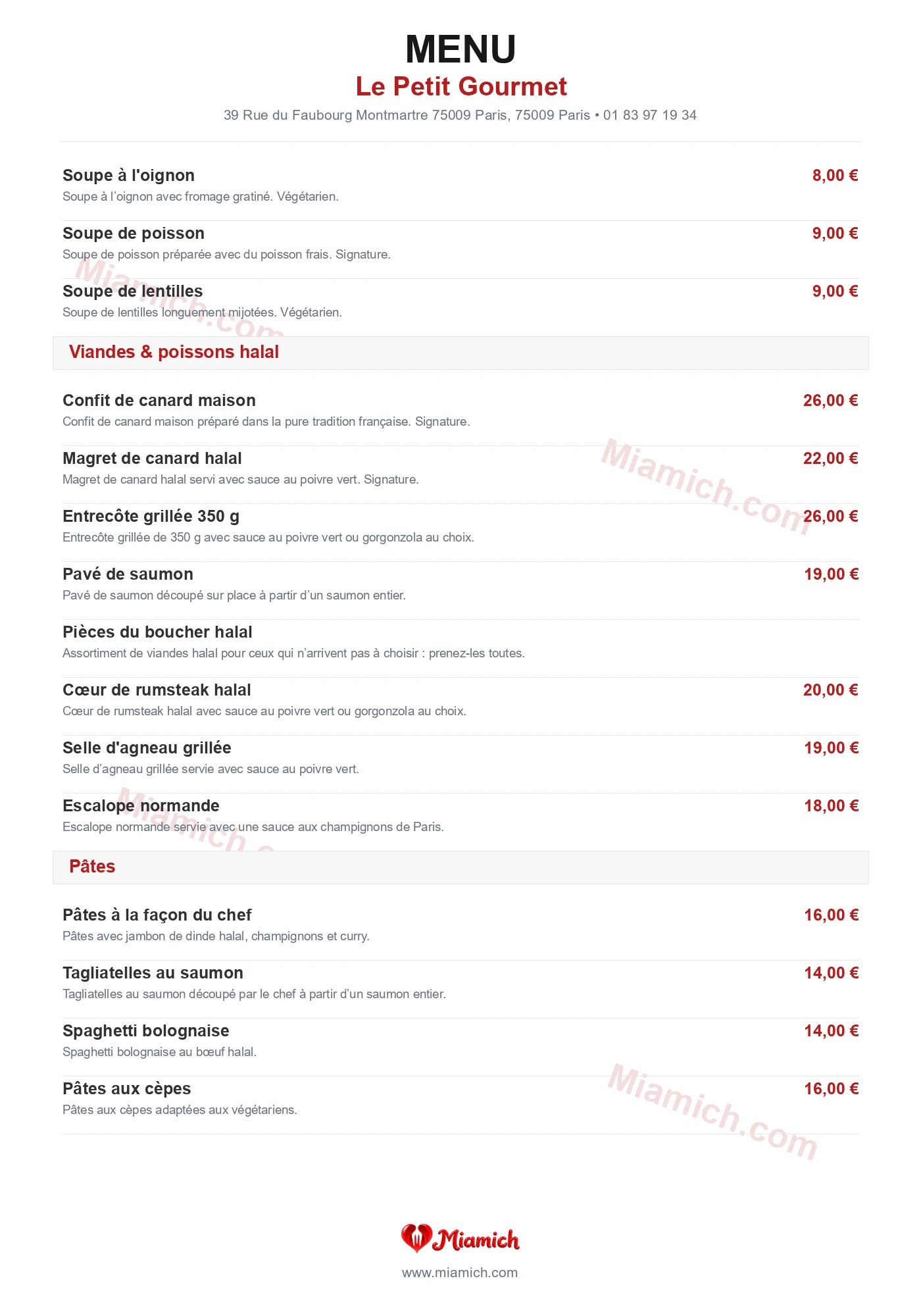 Le Petit Gourmet, 75009, Paris, restaurant-halal, Français, Desserts, departement 75, menu, photo, page 2