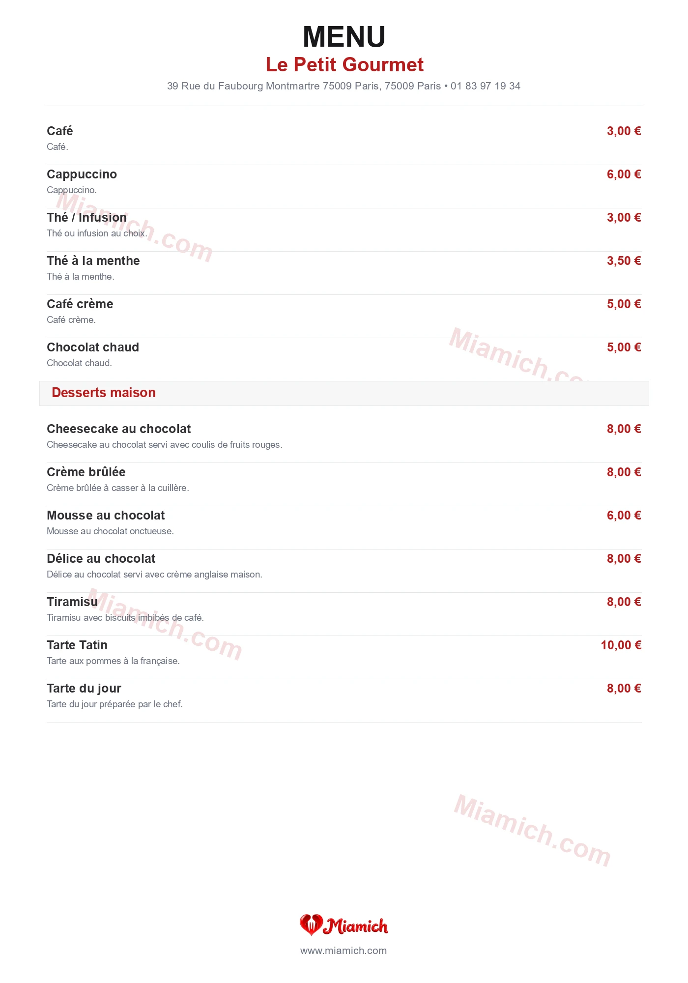 Le Petit Gourmet, 75009, Paris, restaurant-halal, Français, Desserts, departement 75, menu, photo, page 4