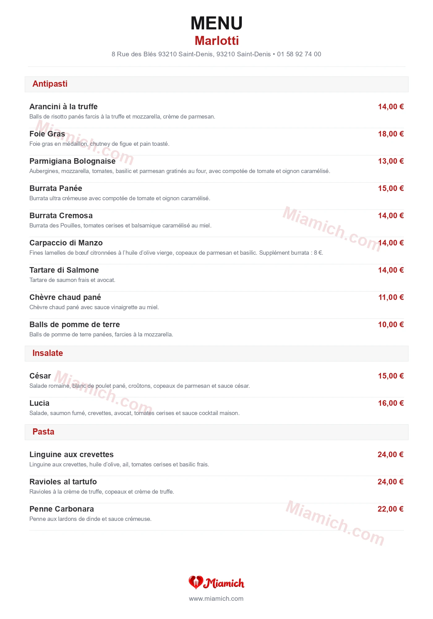 Marlotti, 93210, Saint-Denis, restaurant-halal, Italien, Pizza, departement 93, menu, photo, page 1
