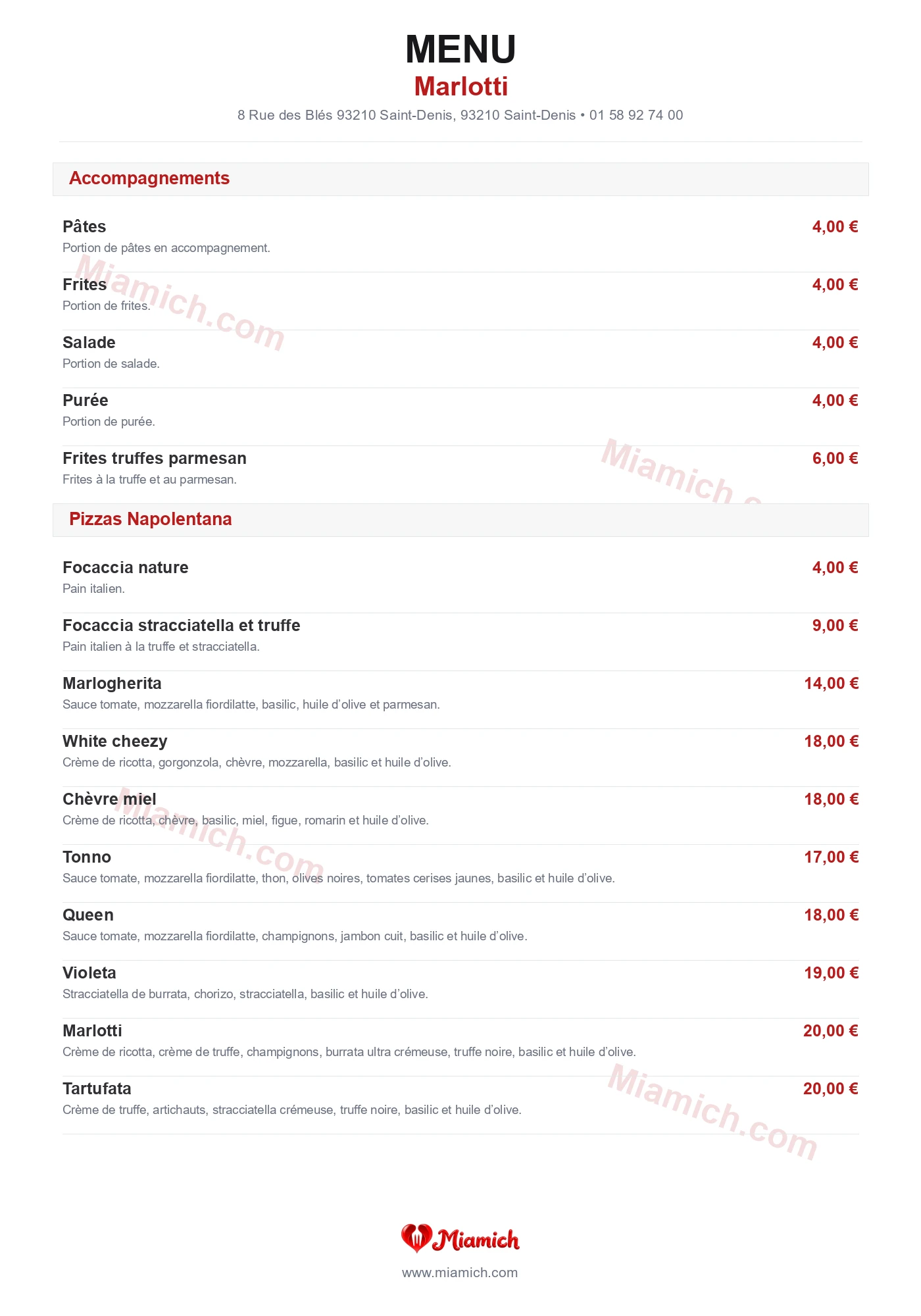 Marlotti, 93210, Saint-Denis, restaurant-halal, Italien, Pizza, departement 93, menu, photo, page 3
