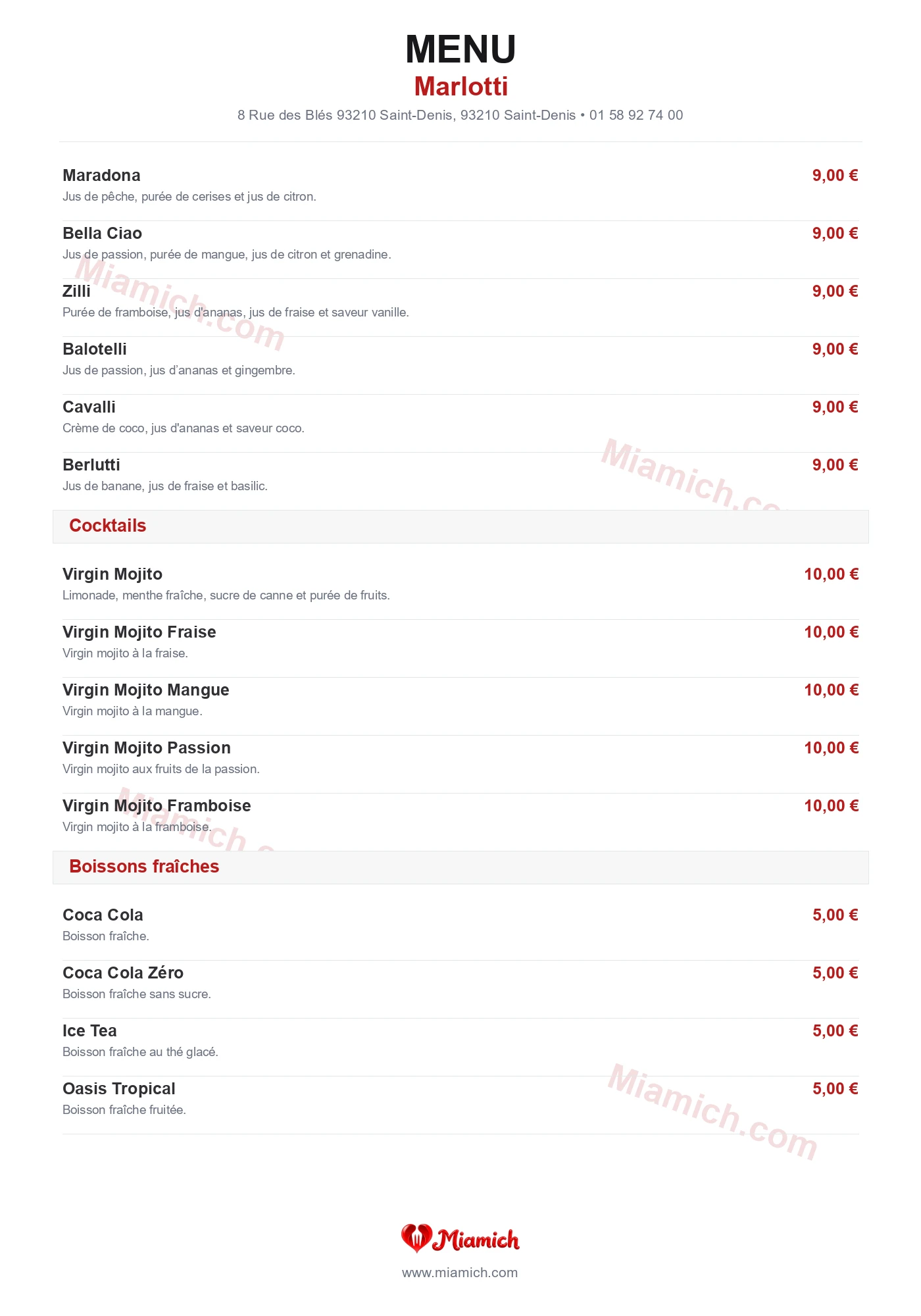 Marlotti, 93210, Saint-Denis, restaurant-halal, Italien, Pizza, departement 93, menu, photo, page 5