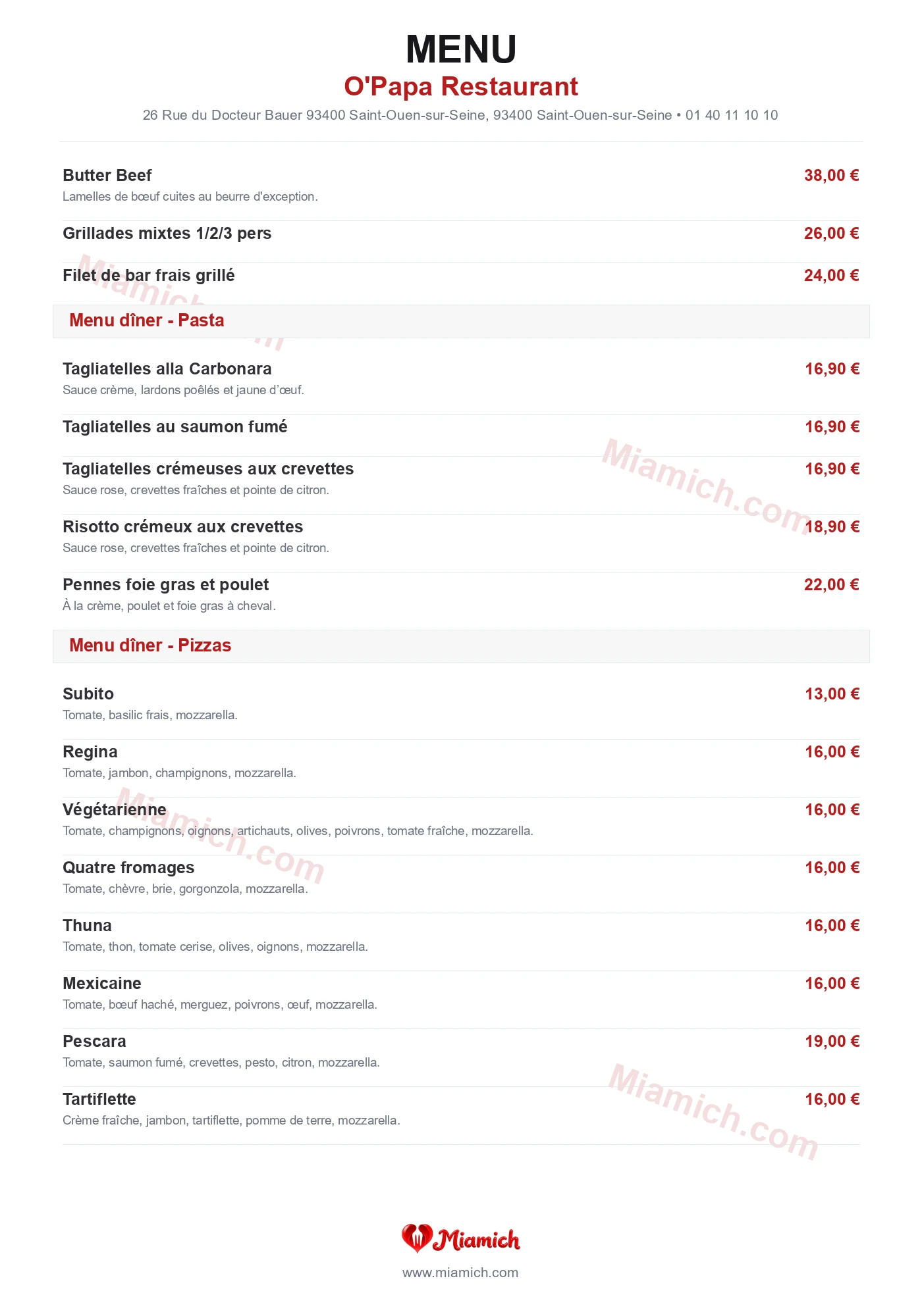 O'Papa Restaurant, 93400, Saint-Ouen-sur-Seine, restaurant-halal, Burger, Grill / BBQ, departement 93, menu, photo, page 6