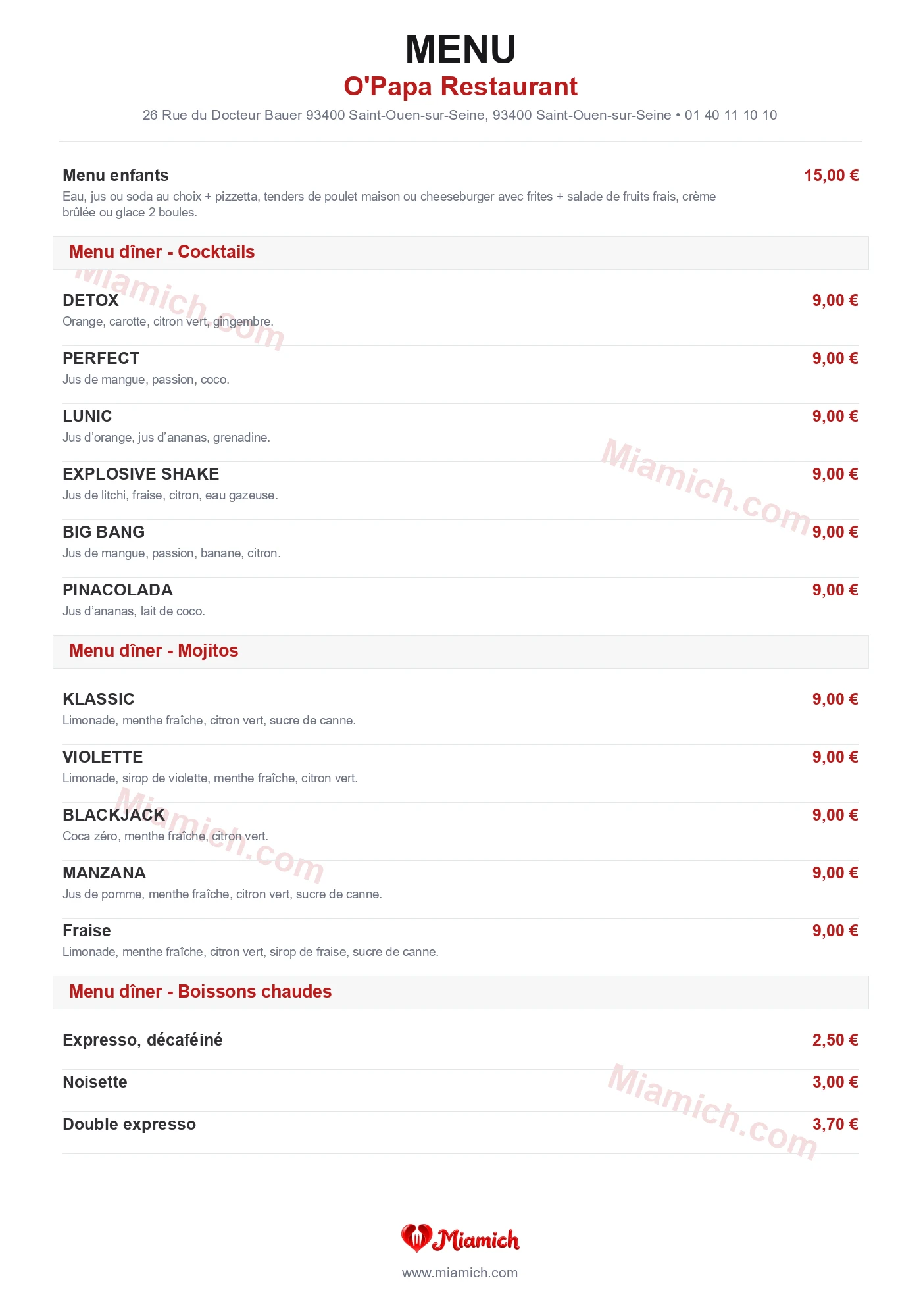 O'Papa Restaurant, 93400, Saint-Ouen-sur-Seine, restaurant-halal, Burger, Grill / BBQ, departement 93, menu, photo, page 8