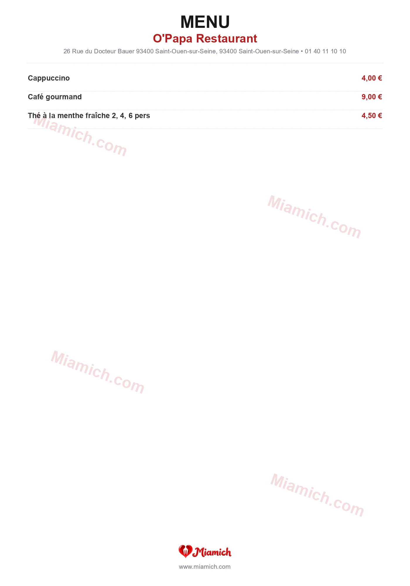 O'Papa Restaurant, 93400, Saint-Ouen-sur-Seine, restaurant-halal, Burger, Grill / BBQ, departement 93, menu, photo, page 9