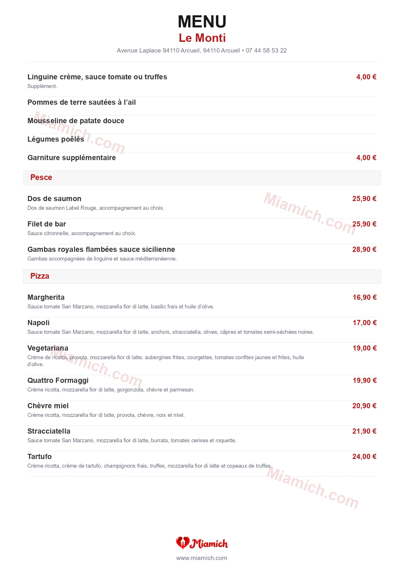 Le Monti, 94110, Arcueil, restaurant-halal, Italien, departement 94, menu, photo, page 4