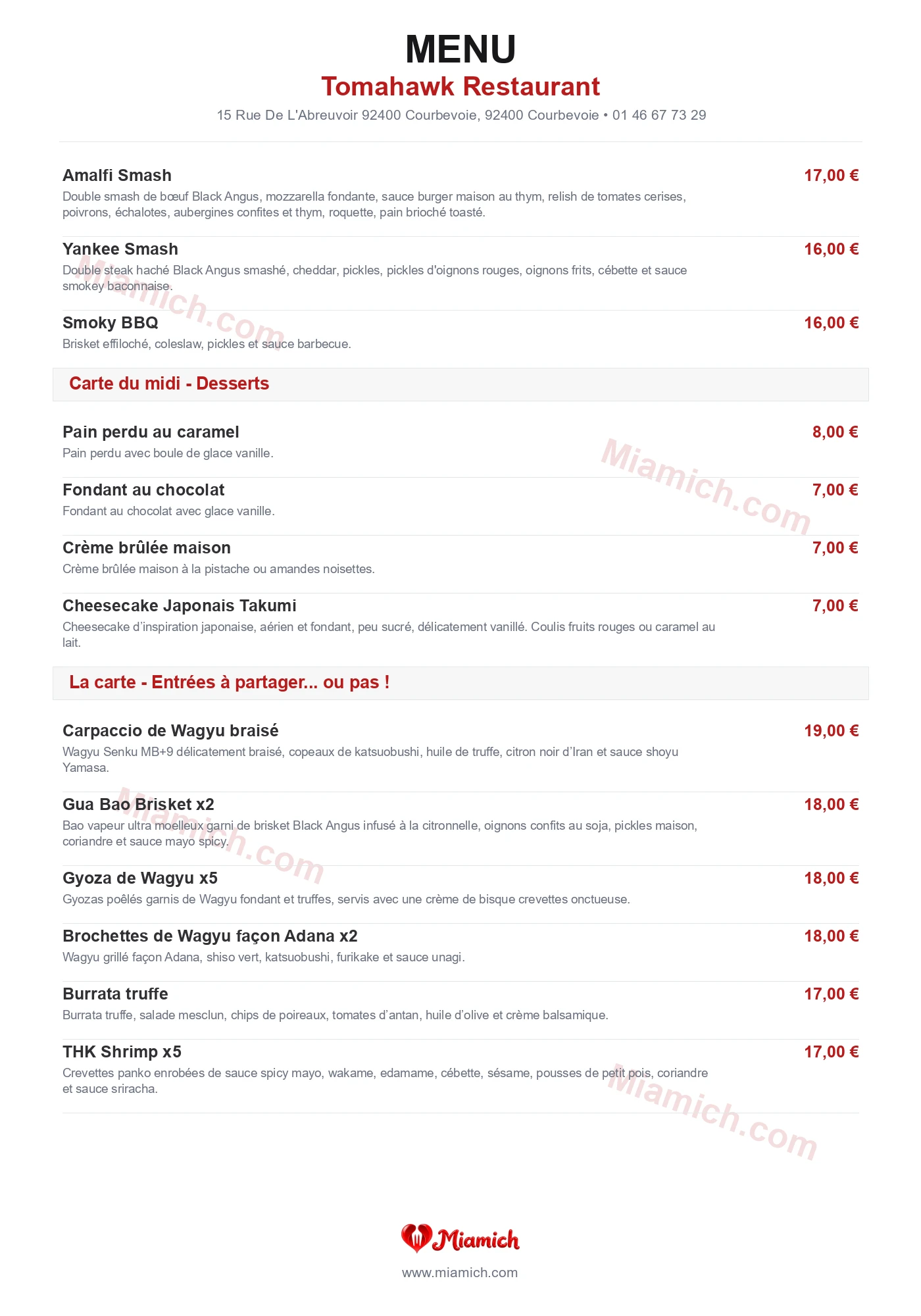 Tomahawk Restaurant, 92400, Courbevoie, restaurant-halal, Grill / BBQ, departement 92, menu, photo, page 2