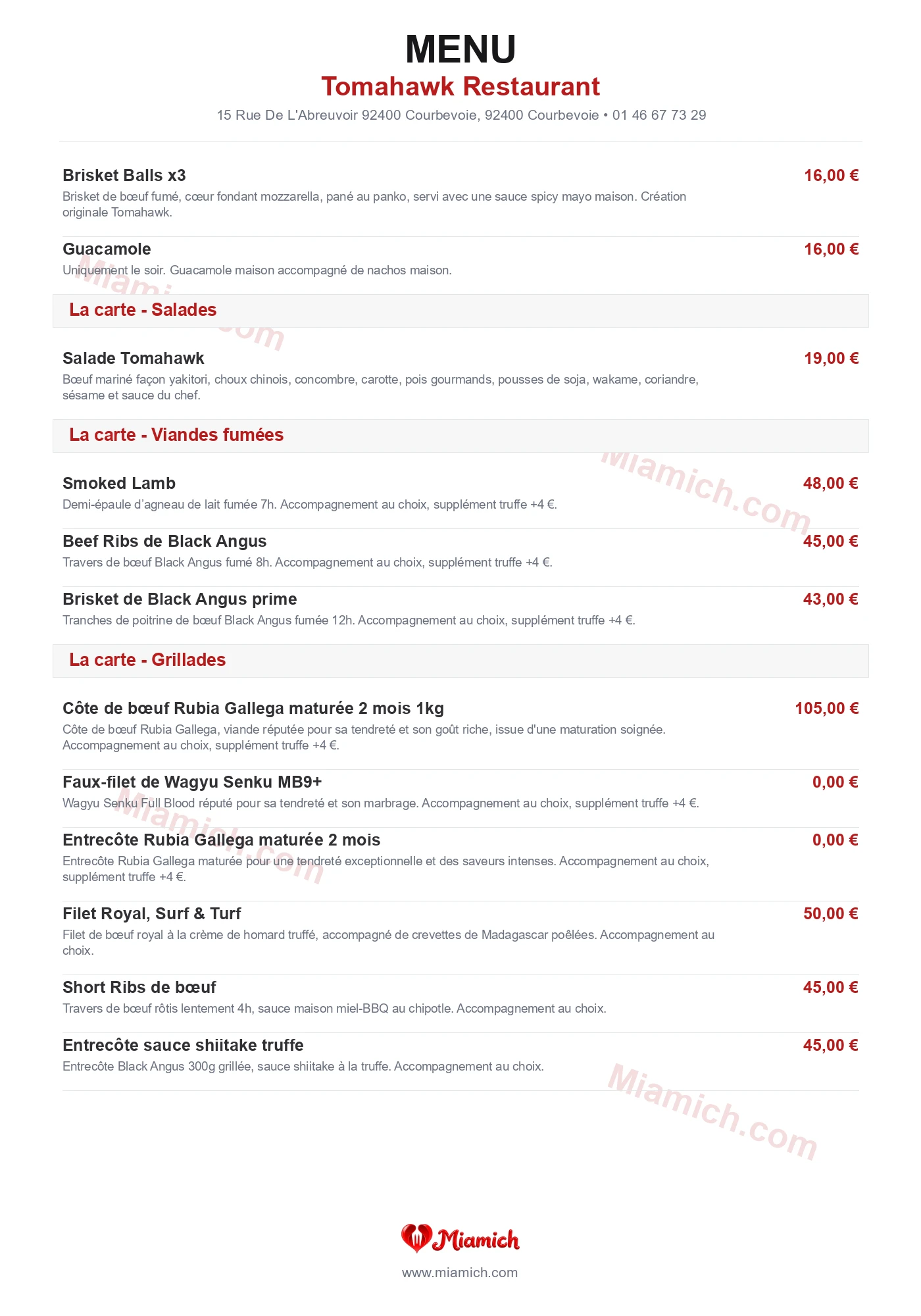 Tomahawk Restaurant, 92400, Courbevoie, restaurant-halal, Grill / BBQ, departement 92, menu, photo, page 3