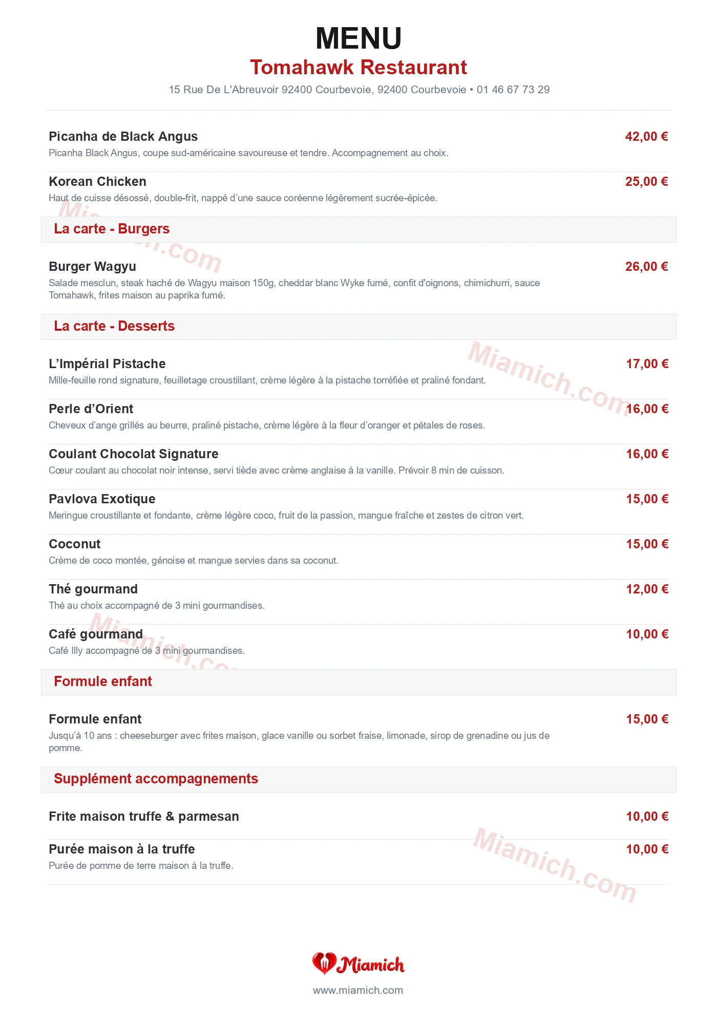 Tomahawk Restaurant, 92400, Courbevoie, restaurant-halal, Grill / BBQ, departement 92, menu, photo, page 4
