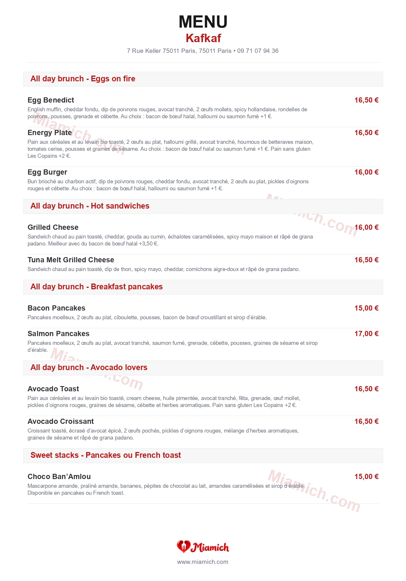 Kafkaf, 75011, Paris, restaurant-halal, Crêperie, Desserts, departement 75, menu, photo, page 1