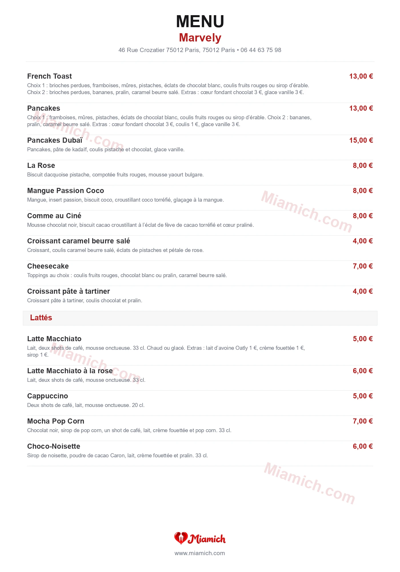 Marvely, 75012, Paris, restaurant-halal, Crêperie, Smoothies / Jus, departement 75, menu, photo, page 2