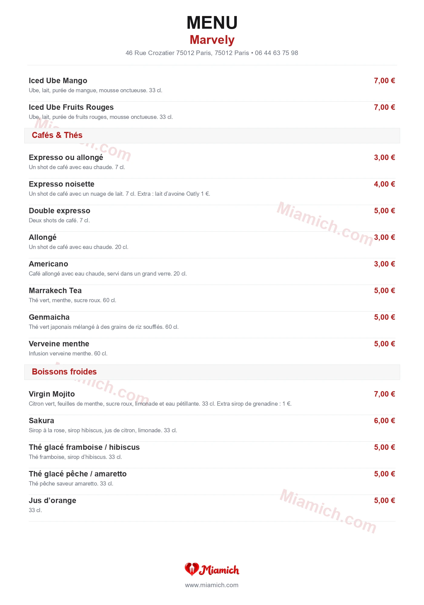 Marvely, 75012, Paris, restaurant-halal, Crêperie, Smoothies / Jus, departement 75, menu, photo, page 4