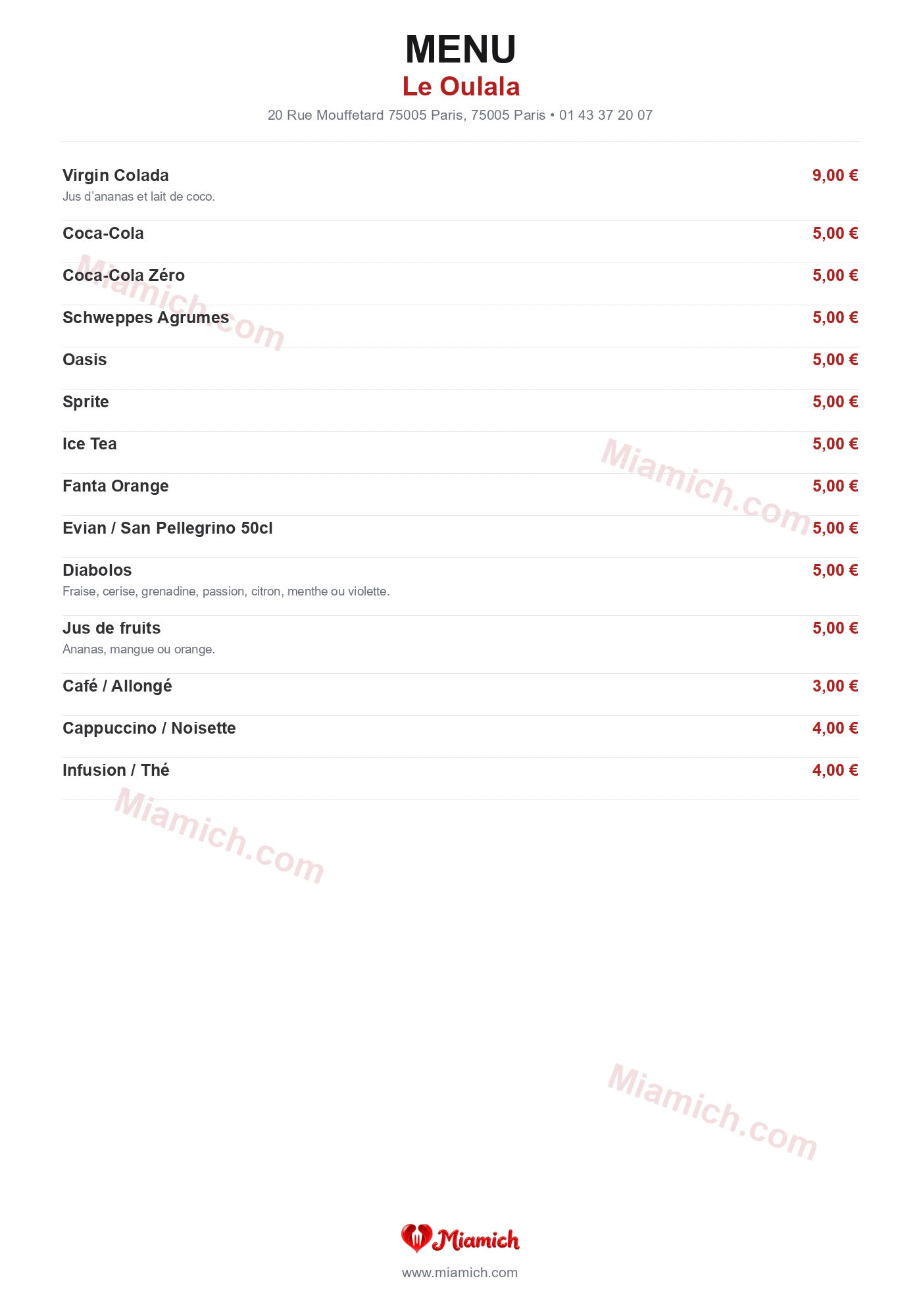 Le Oulala, 75005, Paris, restaurant-halal, Italien, Pizza, departement 75, menu, photo, page 4