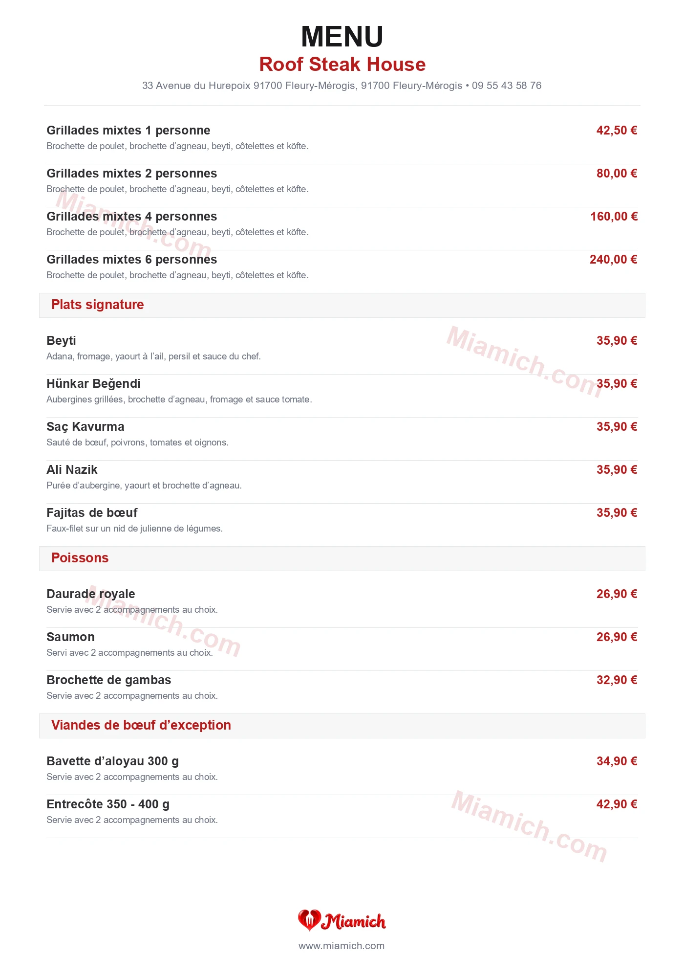 Roof Steak House, 91700, Fleury-Mérogis, restaurant-halal, Turc, Grill / BBQ, departement 91, menu, photo, page 3