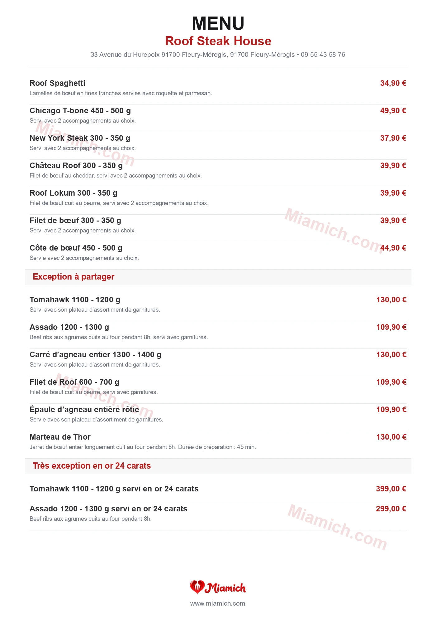 Roof Steak House, 91700, Fleury-Mérogis, restaurant-halal, Turc, Grill / BBQ, departement 91, menu, photo, page 4