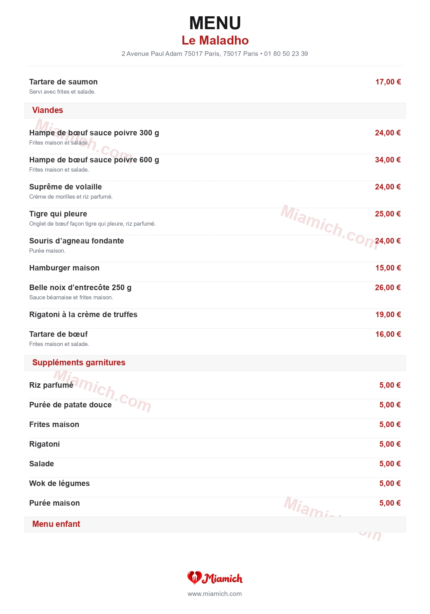Le Maladho, 75017, Paris, restaurant-halal, Grill / BBQ, Fruits de mer, departement 75, menu, photo, page 2
