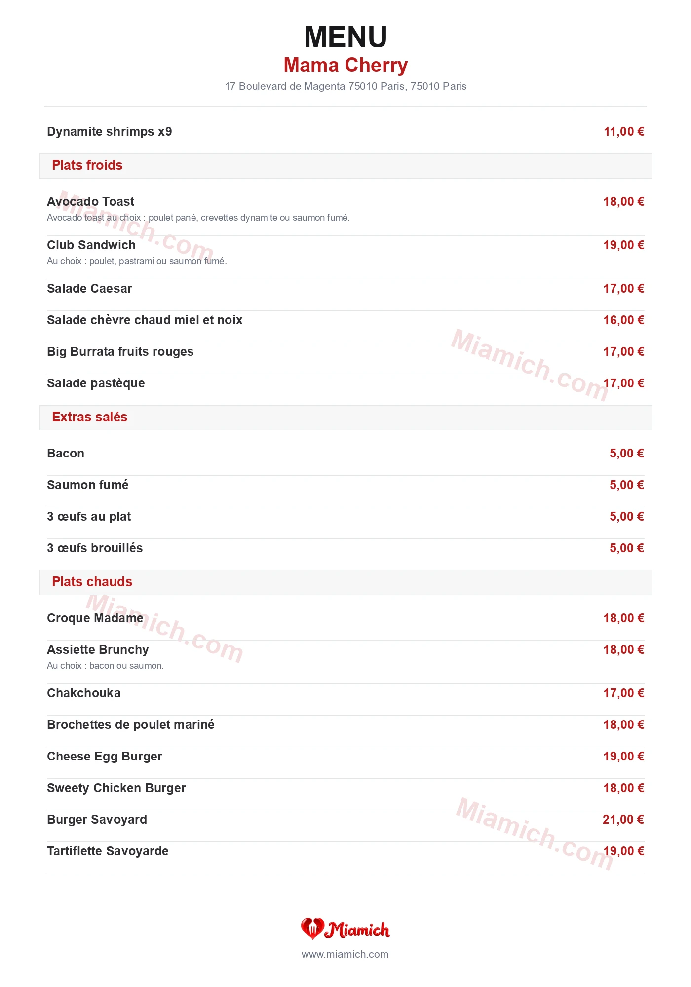 Mama Cherry, 75010, Paris, restaurant-halal, Crêperie, Smoothies / Jus, departement 75, menu, photo, page 2