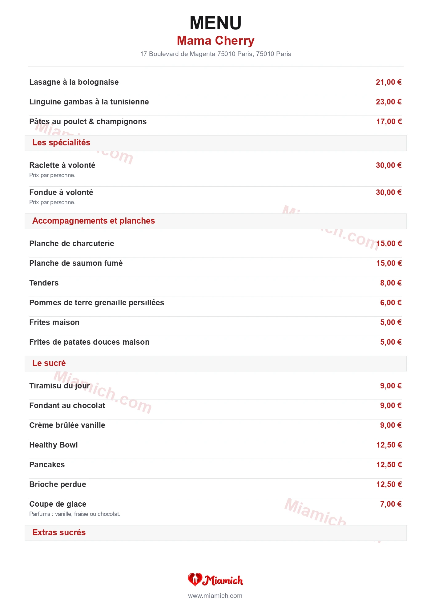 Mama Cherry, 75010, Paris, restaurant-halal, Crêperie, Smoothies / Jus, departement 75, menu, photo, page 3