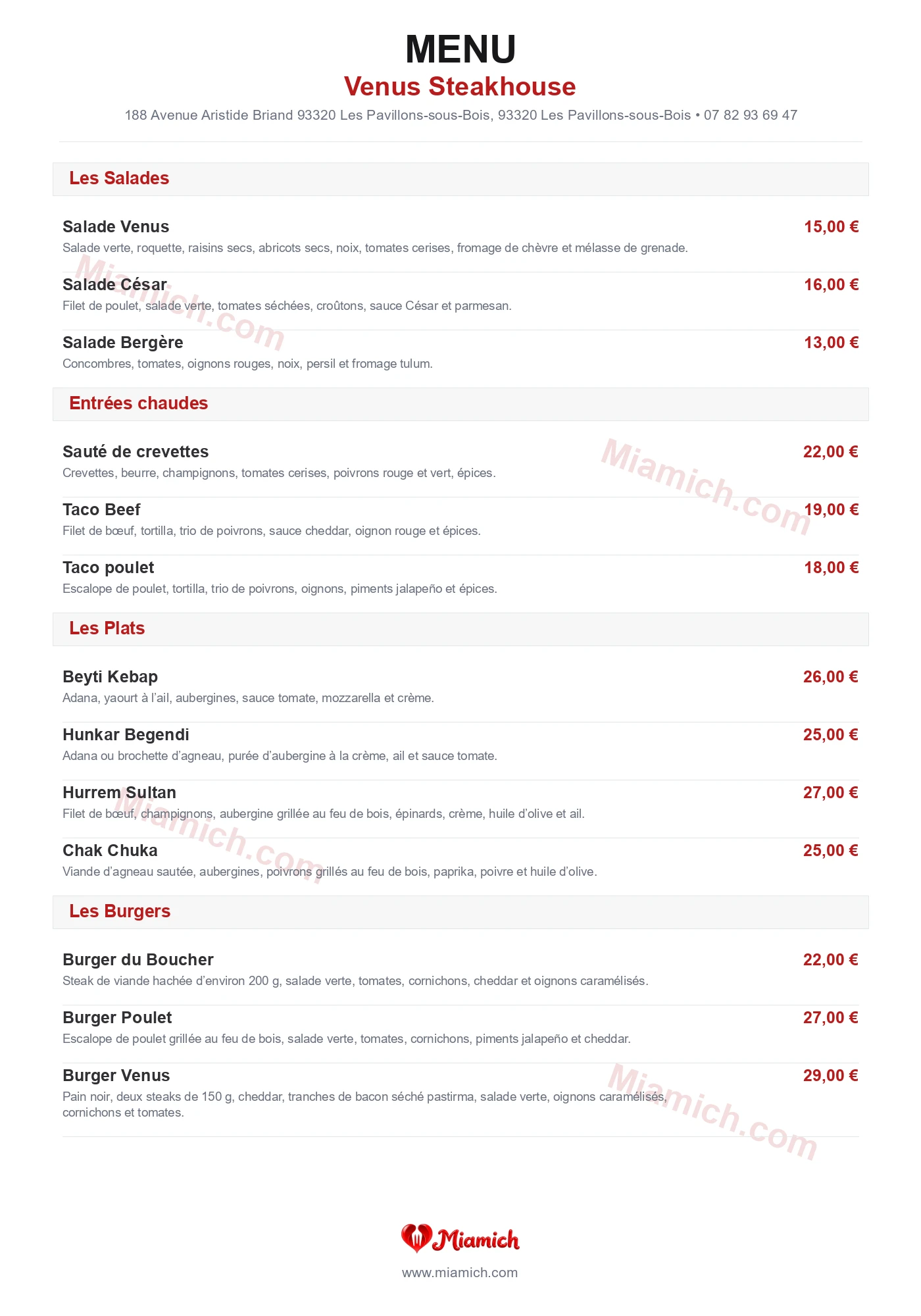 Venus Steakhouse, 93320, Les Pavillons-sous-Bois, restaurant-halal, Turc, Grill / BBQ, departement 93, menu, photo, page 2