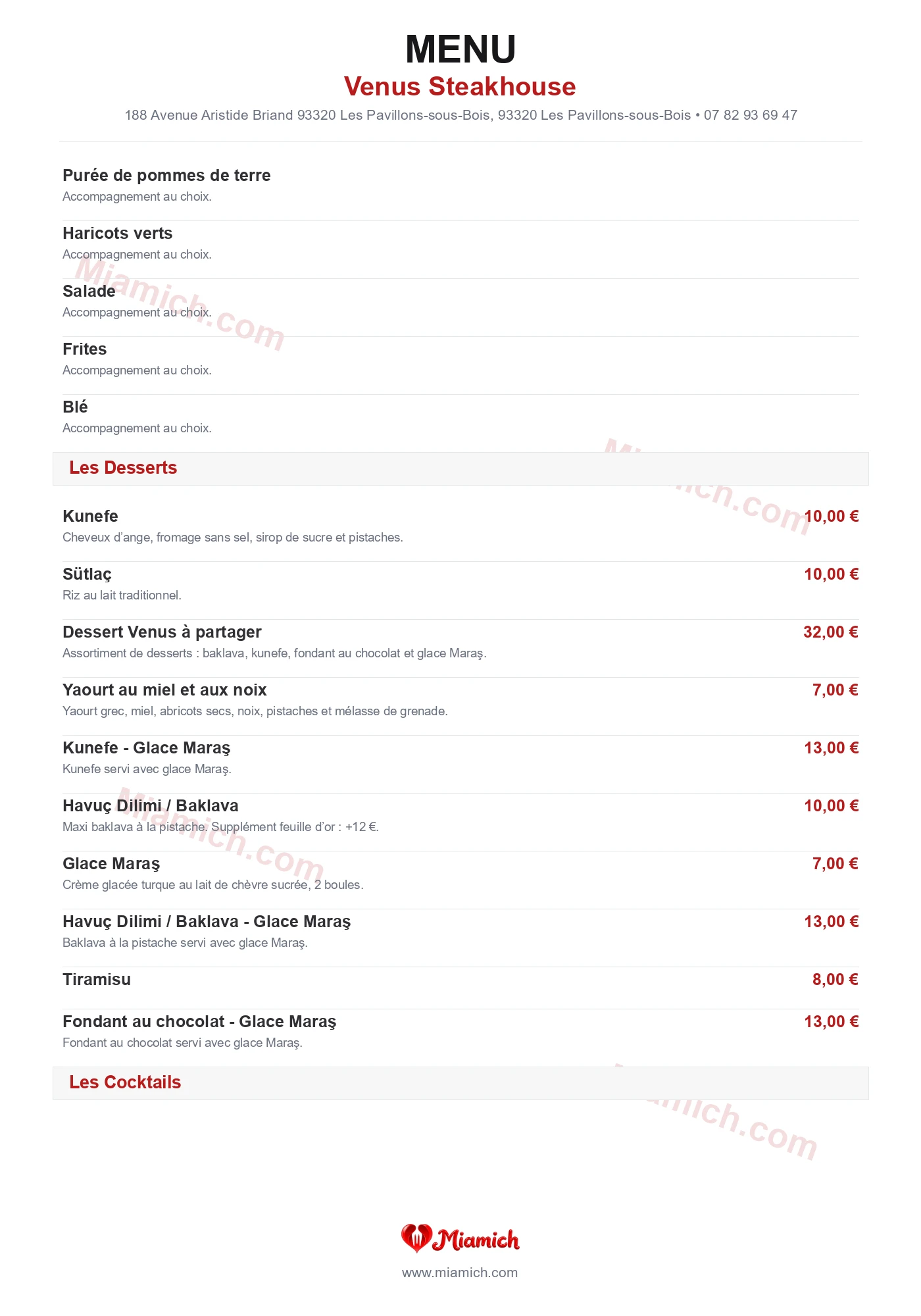Venus Steakhouse, 93320, Les Pavillons-sous-Bois, restaurant-halal, Turc, Grill / BBQ, departement 93, menu, photo, page 5