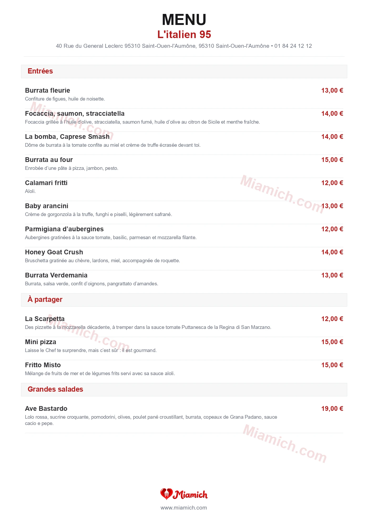 L'italien 95, 95310, Saint-Ouen-l'Aumône, restaurant-halal, Italien, Pizza, departement 95, menu, photo, page 1