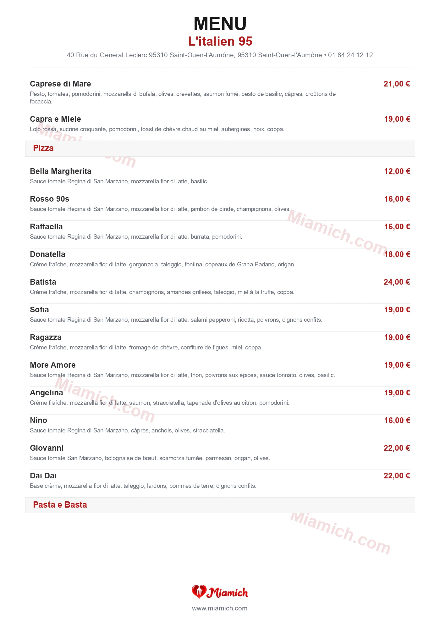 L'italien 95, 95310, Saint-Ouen-l'Aumône, restaurant-halal, Italien, Pizza, departement 95, menu, photo, page 2