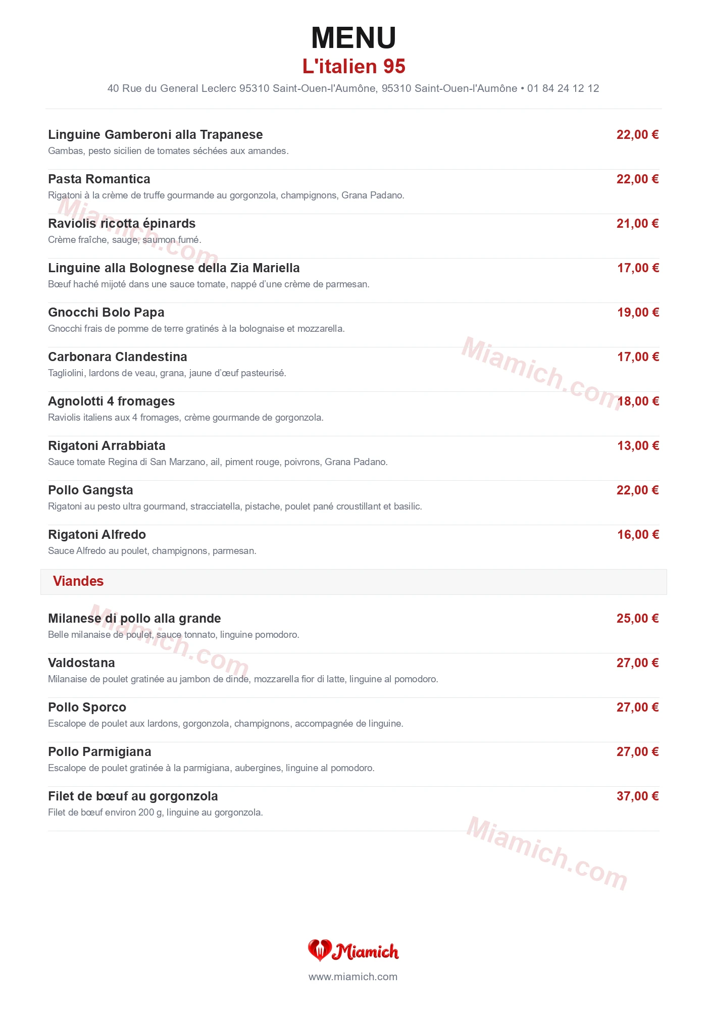 L'italien 95, 95310, Saint-Ouen-l'Aumône, restaurant-halal, Italien, Pizza, departement 95, menu, photo, page 3