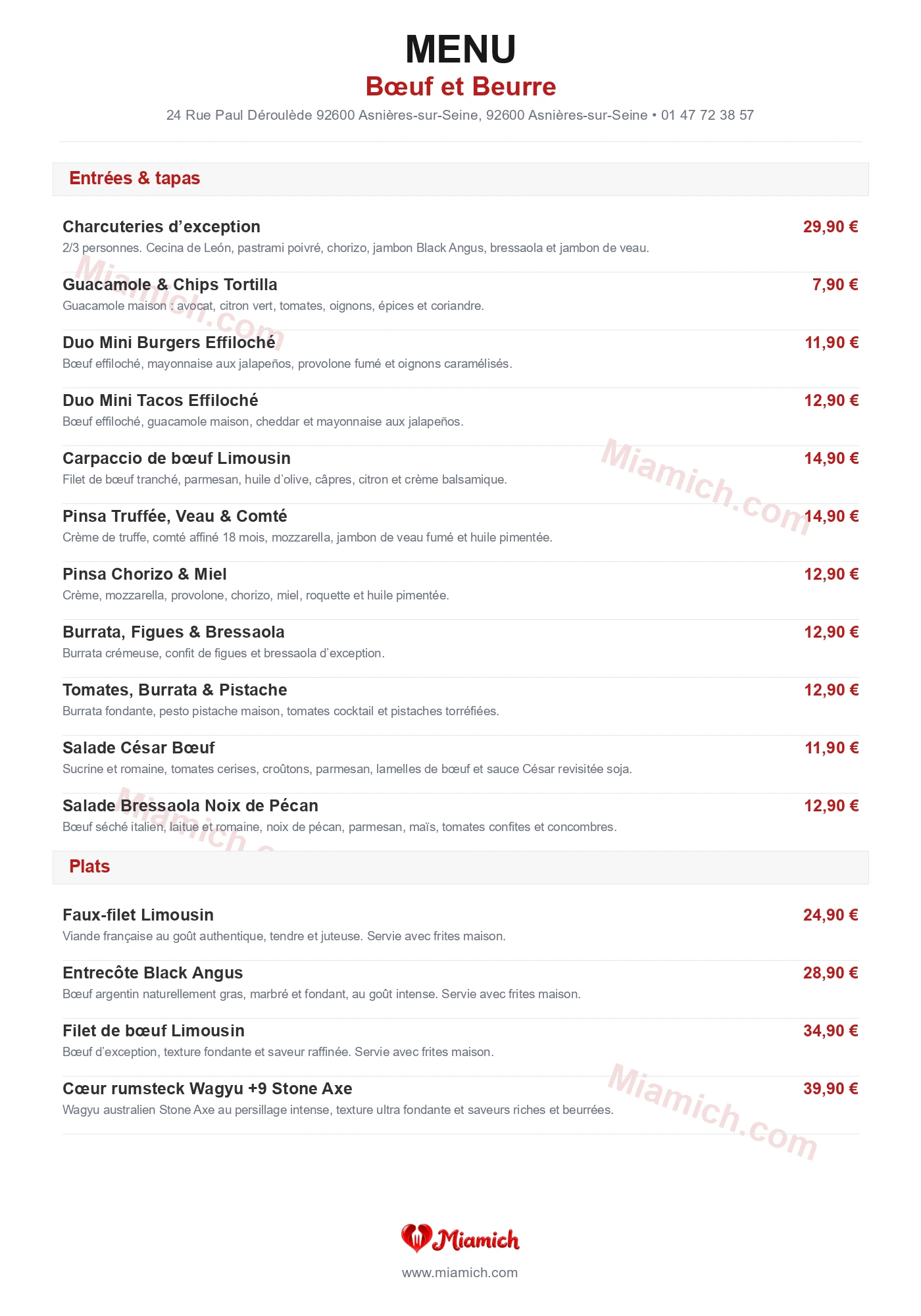 Bœuf et Beurre, 92600, Asnières-sur-Seine, restaurant-halal, Grill / BBQ, departement 92, menu, photo, page 1