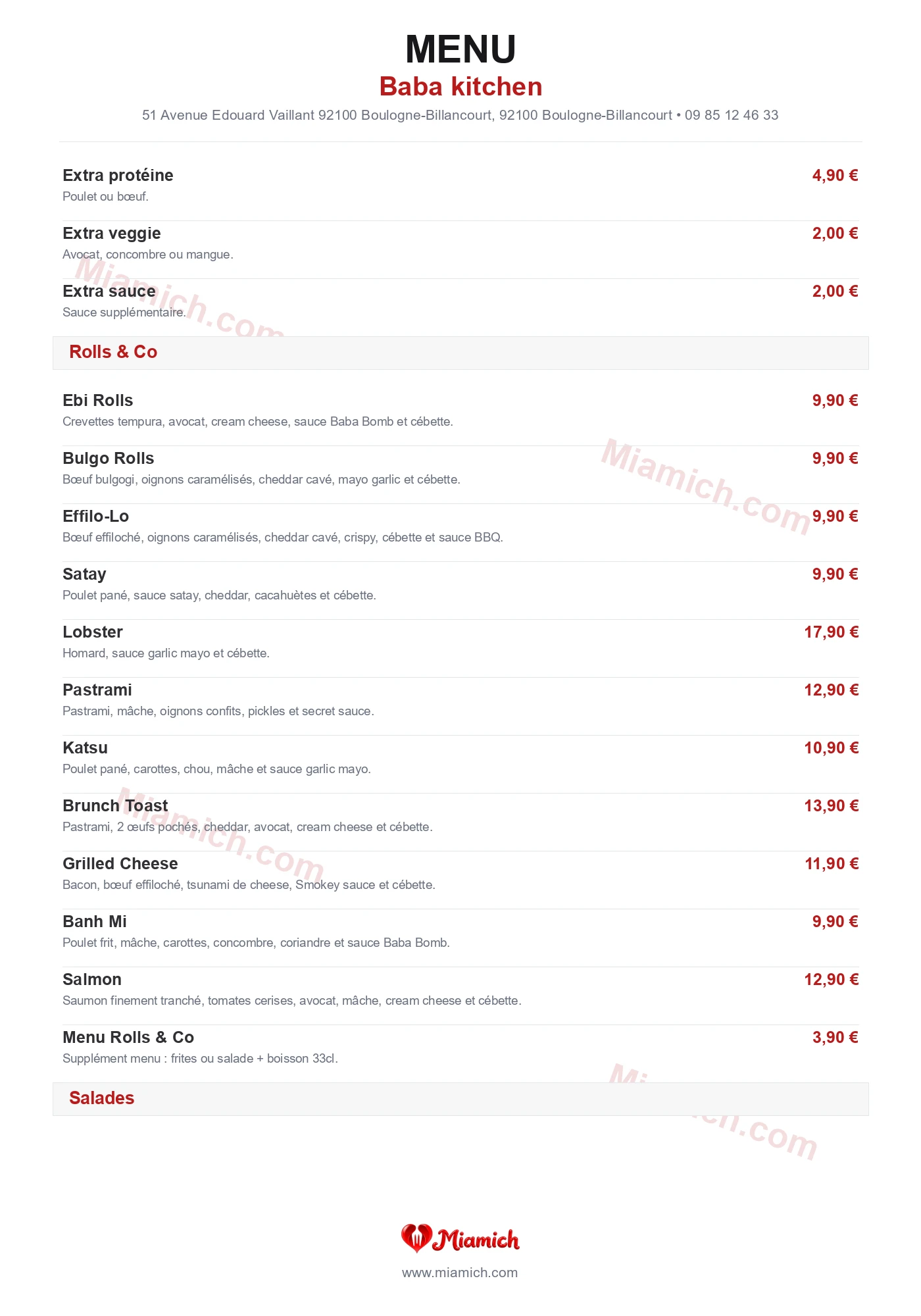 Baba kitchen, 92100, Boulogne-Billancourt, restaurant-halal, Thaïlandais, Street food, departement 92, menu, photo, page 2