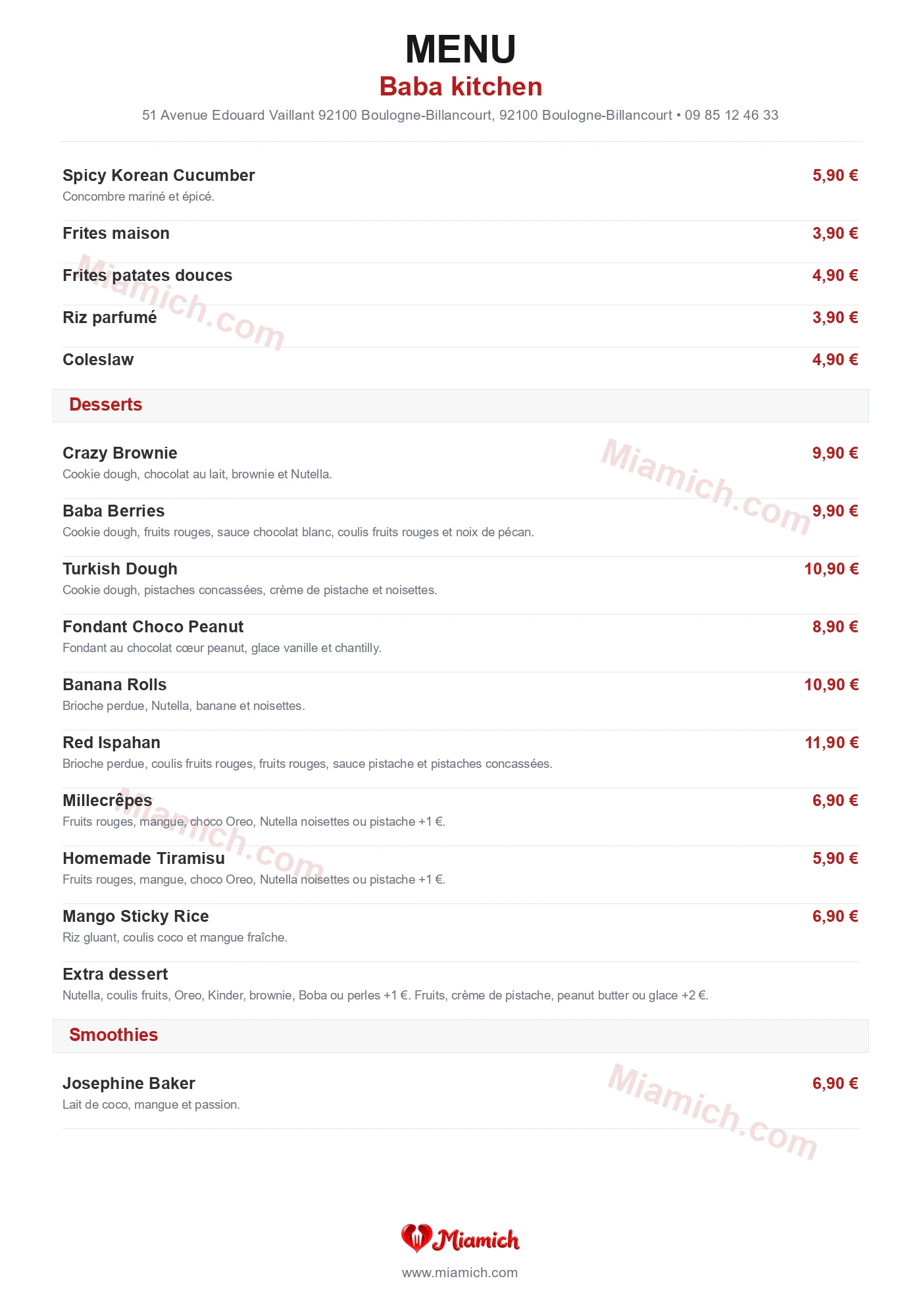 Baba kitchen, 92100, Boulogne-Billancourt, restaurant-halal, Thaïlandais, Street food, departement 92, menu, photo, page 4