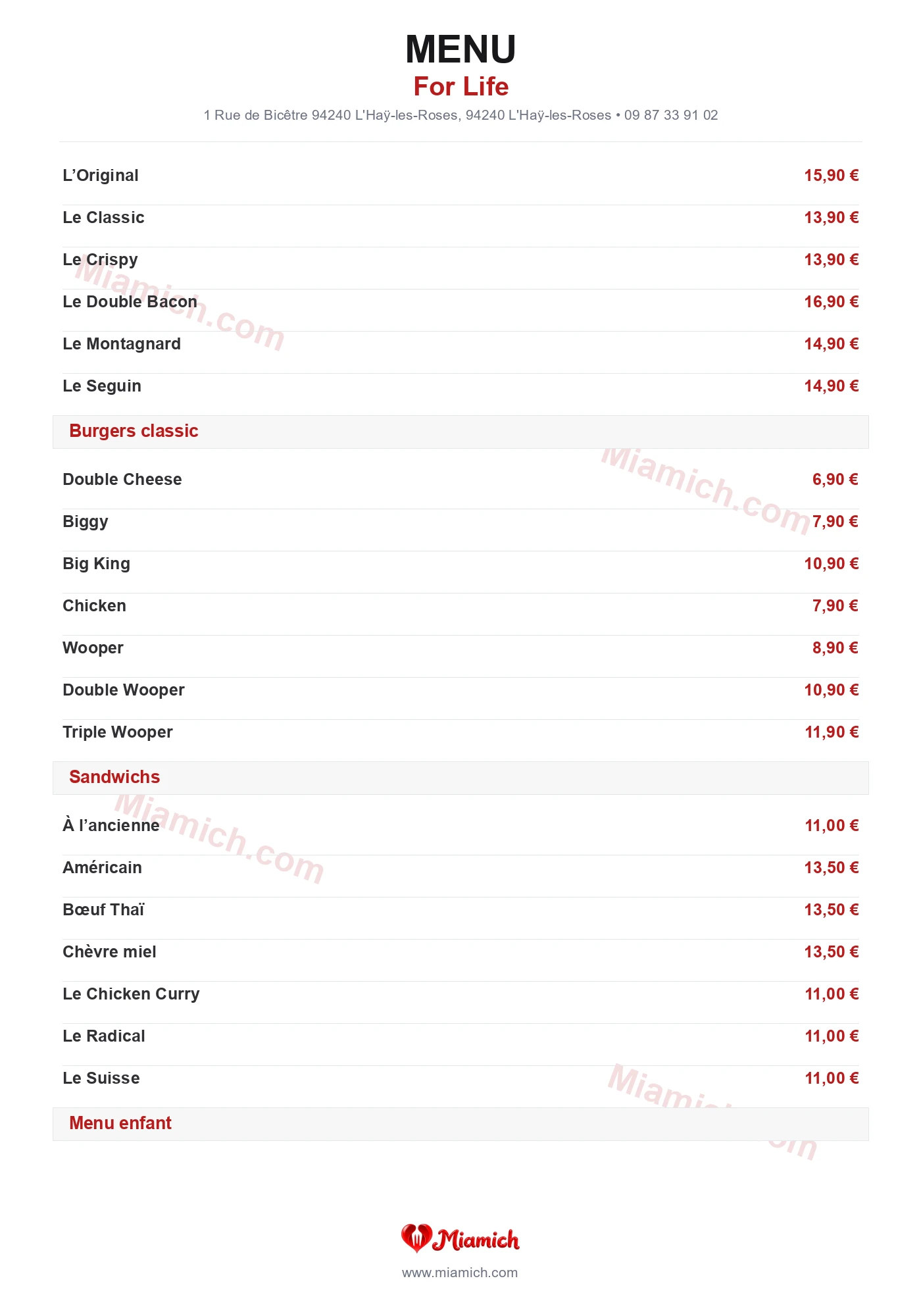 For Life, 94240, L'Haÿ-les-Roses, restaurant-halal, Brasserie, Thaïlandais, departement 94, menu, photo, page 3