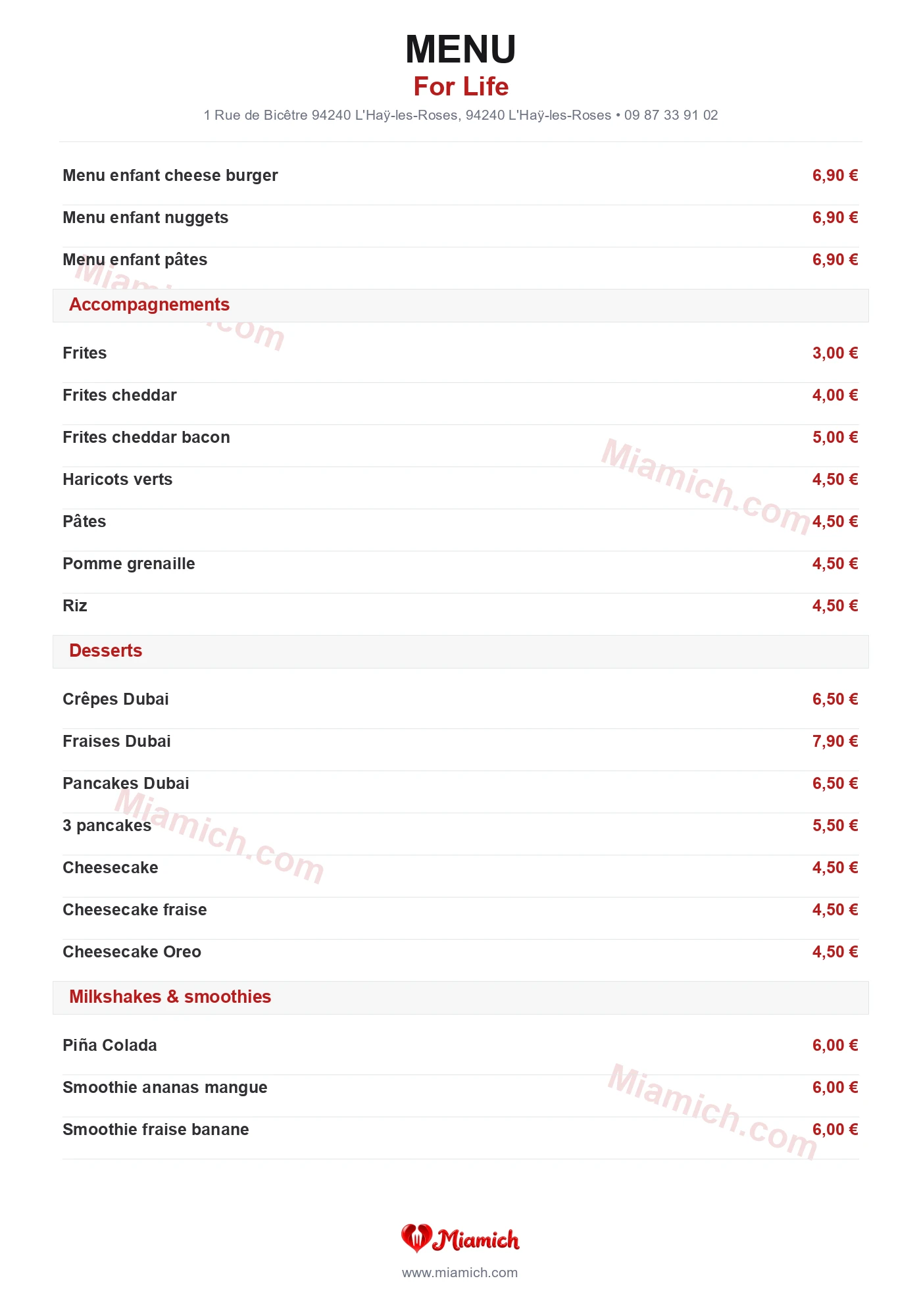 For Life, 94240, L'Haÿ-les-Roses, restaurant-halal, Brasserie, Thaïlandais, departement 94, menu, photo, page 4