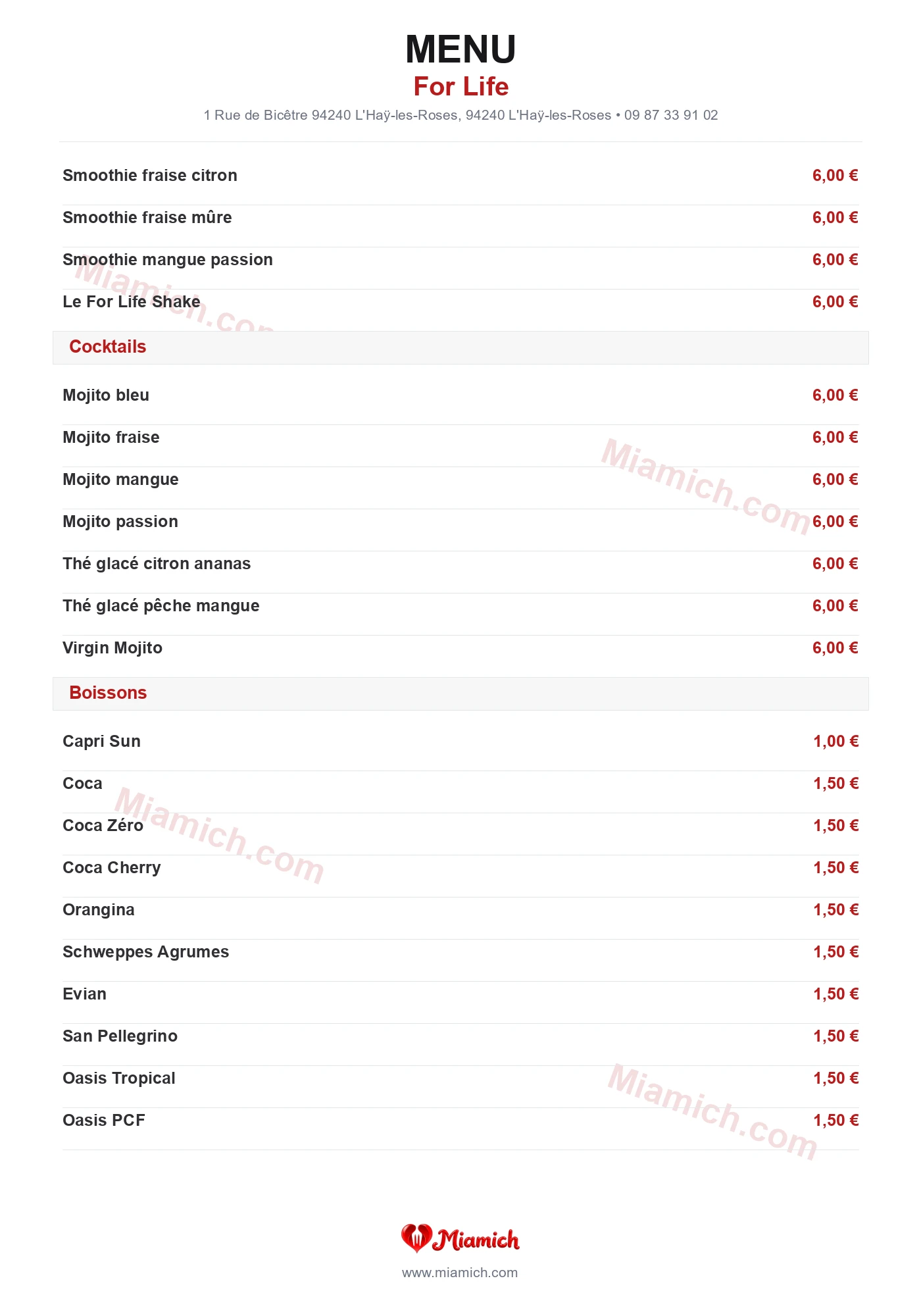For Life, 94240, L'Haÿ-les-Roses, restaurant-halal, Brasserie, Thaïlandais, departement 94, menu, photo, page 5