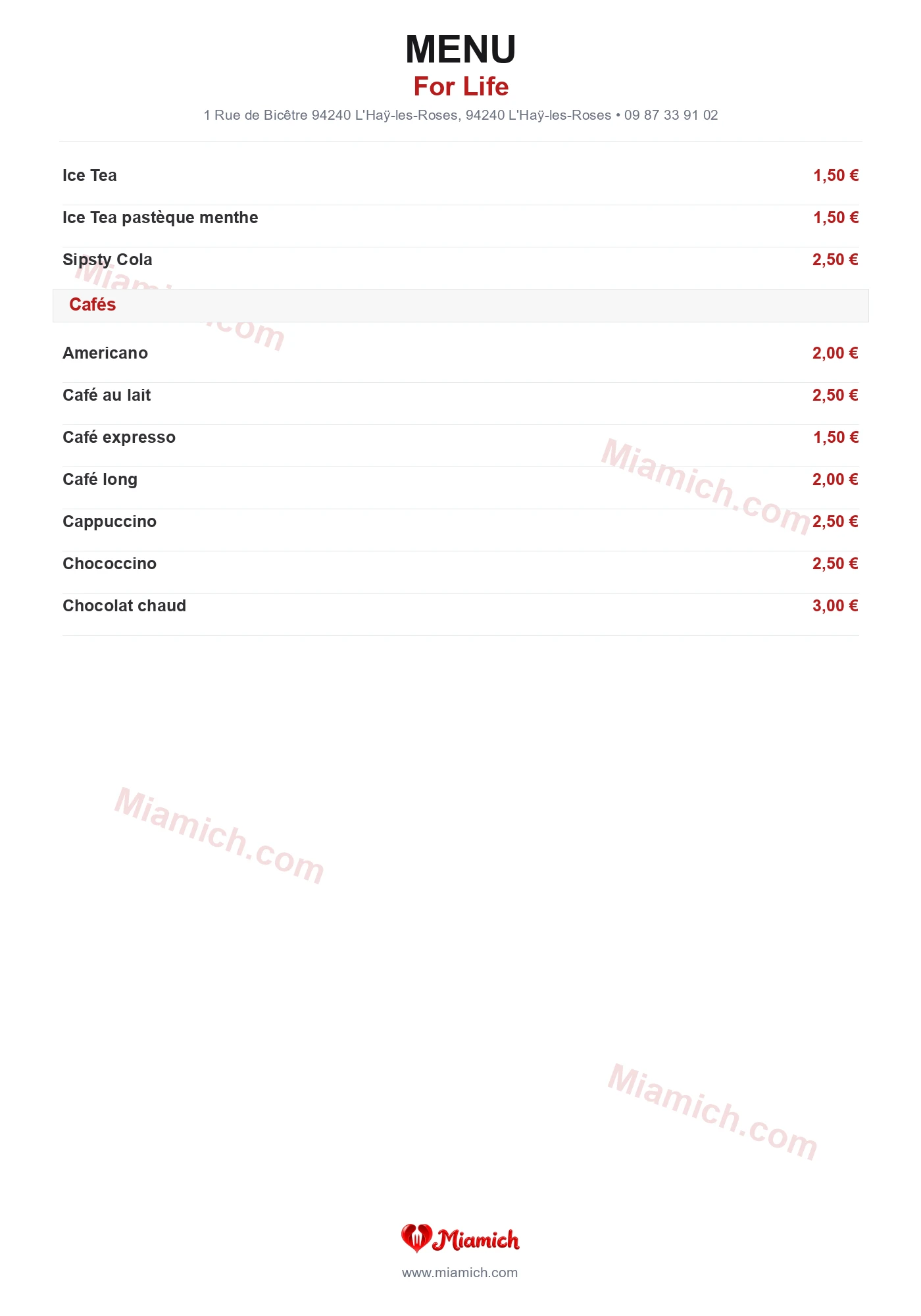For Life, 94240, L'Haÿ-les-Roses, restaurant-halal, Brasserie, Thaïlandais, departement 94, menu, photo, page 6