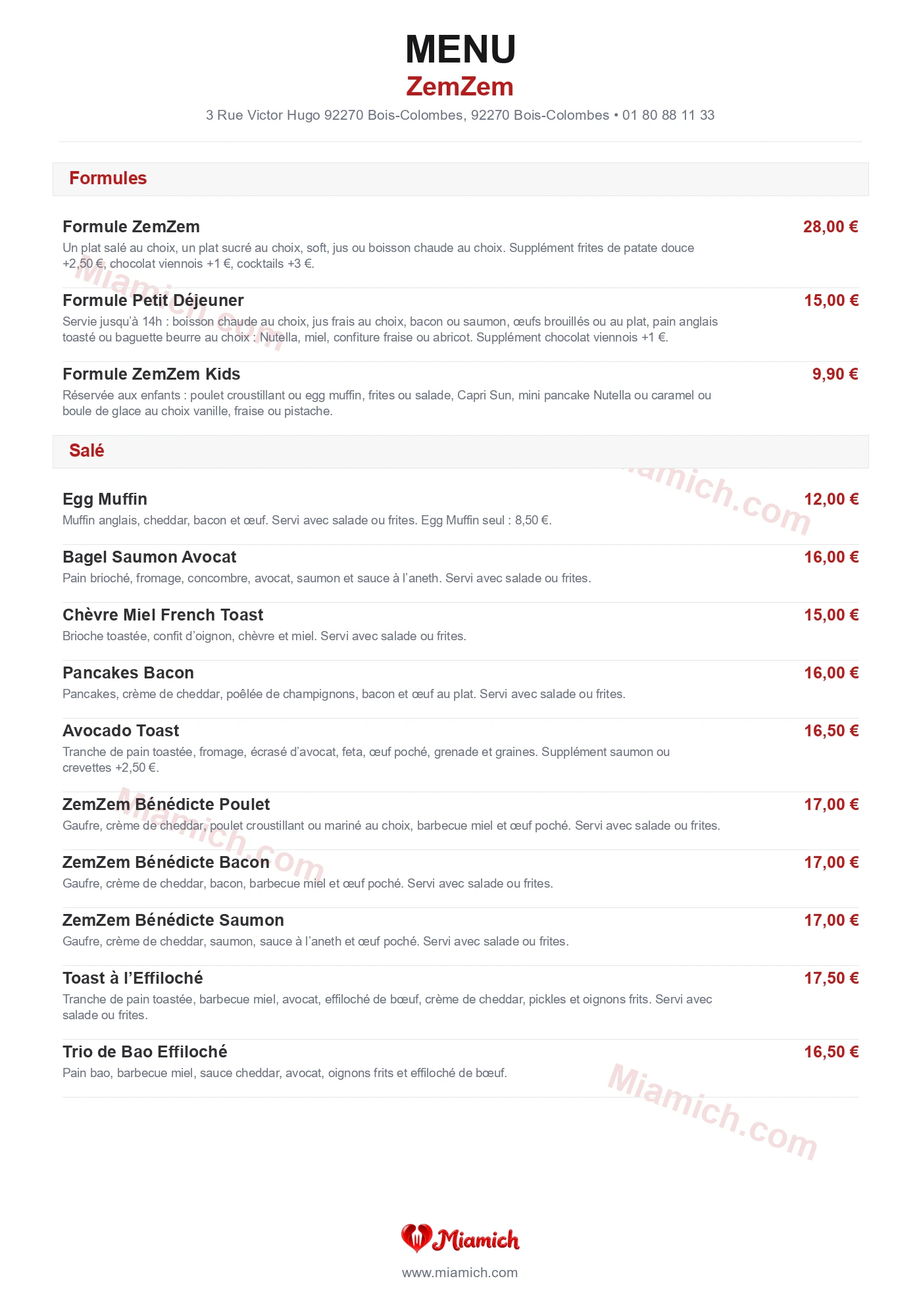 ZemZem, 92270, Bois-Colombes, restaurant-halal, Brunch, departement 92, menu, photo, page 1