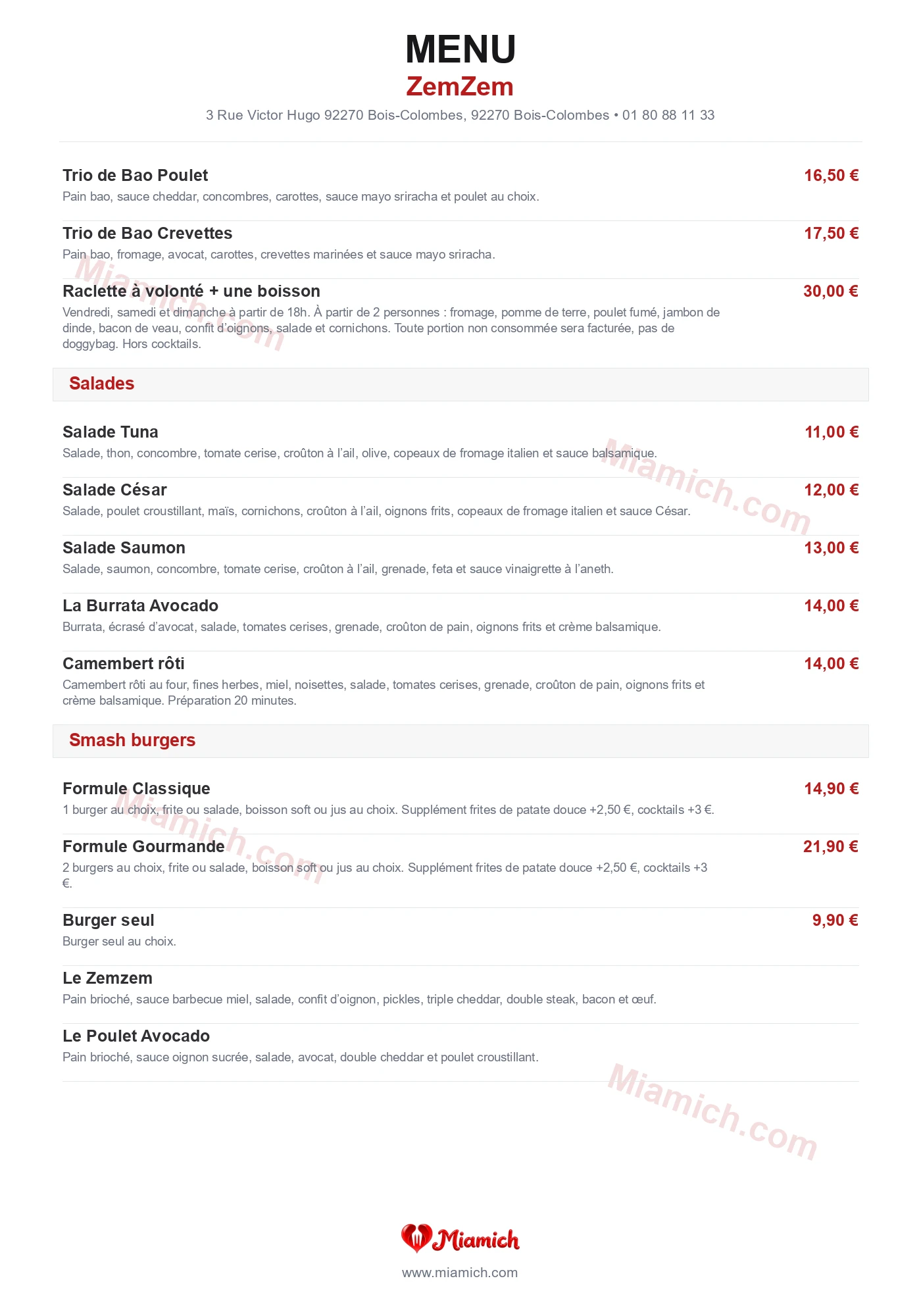 ZemZem, 92270, Bois-Colombes, restaurant-halal, Brunch, departement 92, menu, photo, page 2