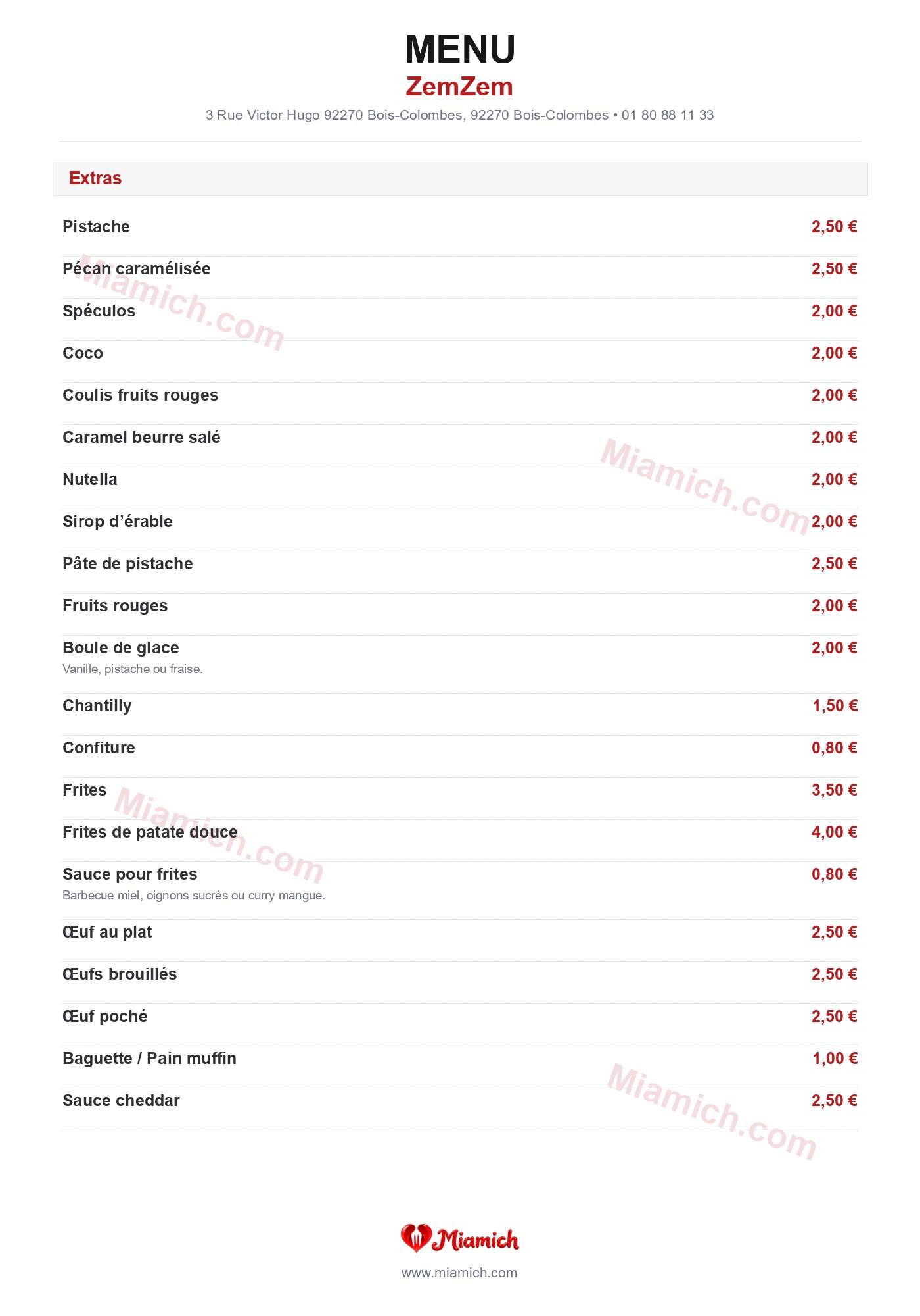 ZemZem, 92270, Bois-Colombes, restaurant-halal, Brunch, departement 92, menu, photo, page 4