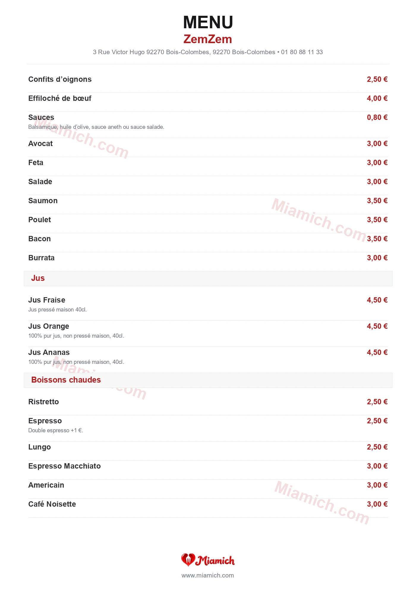 ZemZem, 92270, Bois-Colombes, restaurant-halal, Brunch, departement 92, menu, photo, page 5