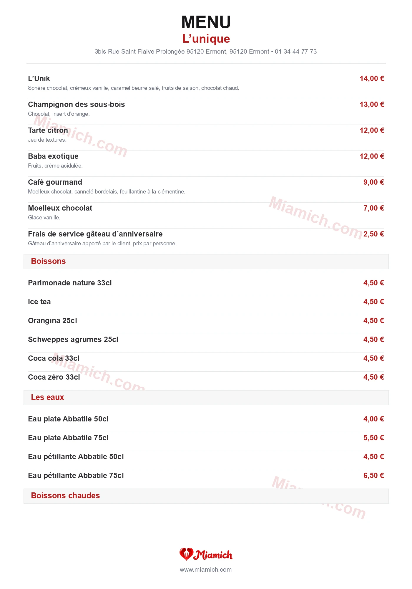 L’unique, 95120, Ermont, restaurant-halal, Gastronomique, Français, departement 95, menu, photo, page 3