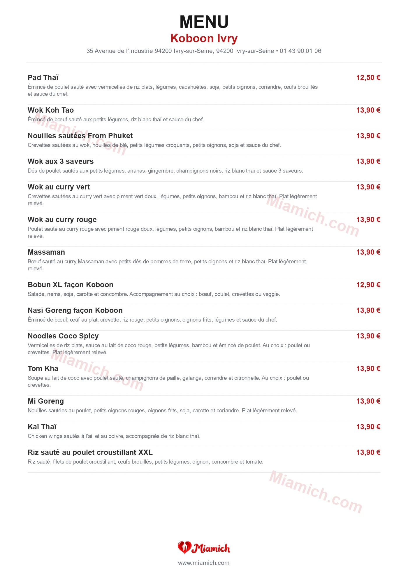 Koboon Ivry, 94200, Ivry-sur-Seine, restaurant-halal, Asiatique, Thaïlandais, departement 94, menu, photo, page 2